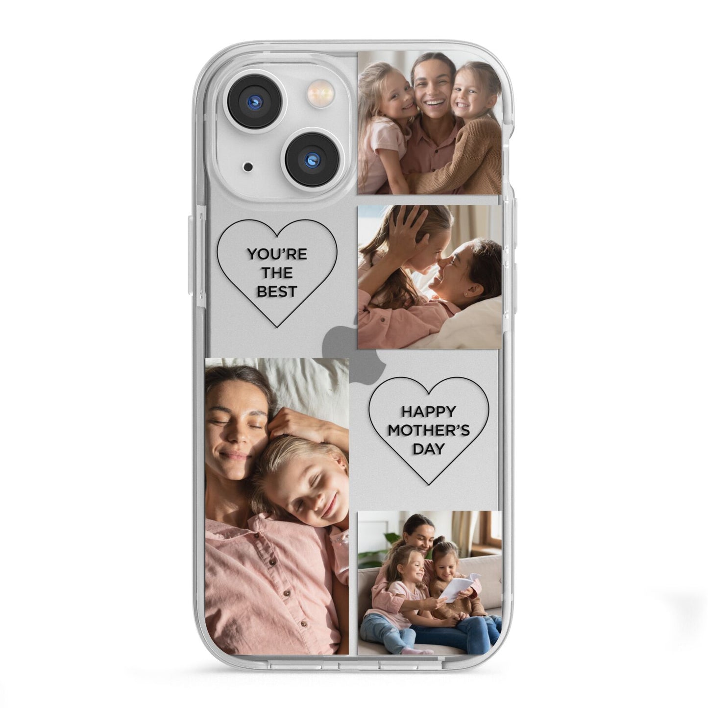 Mothers Day Multi Photo Tiles iPhone 13 Mini TPU Impact Case with White Edges