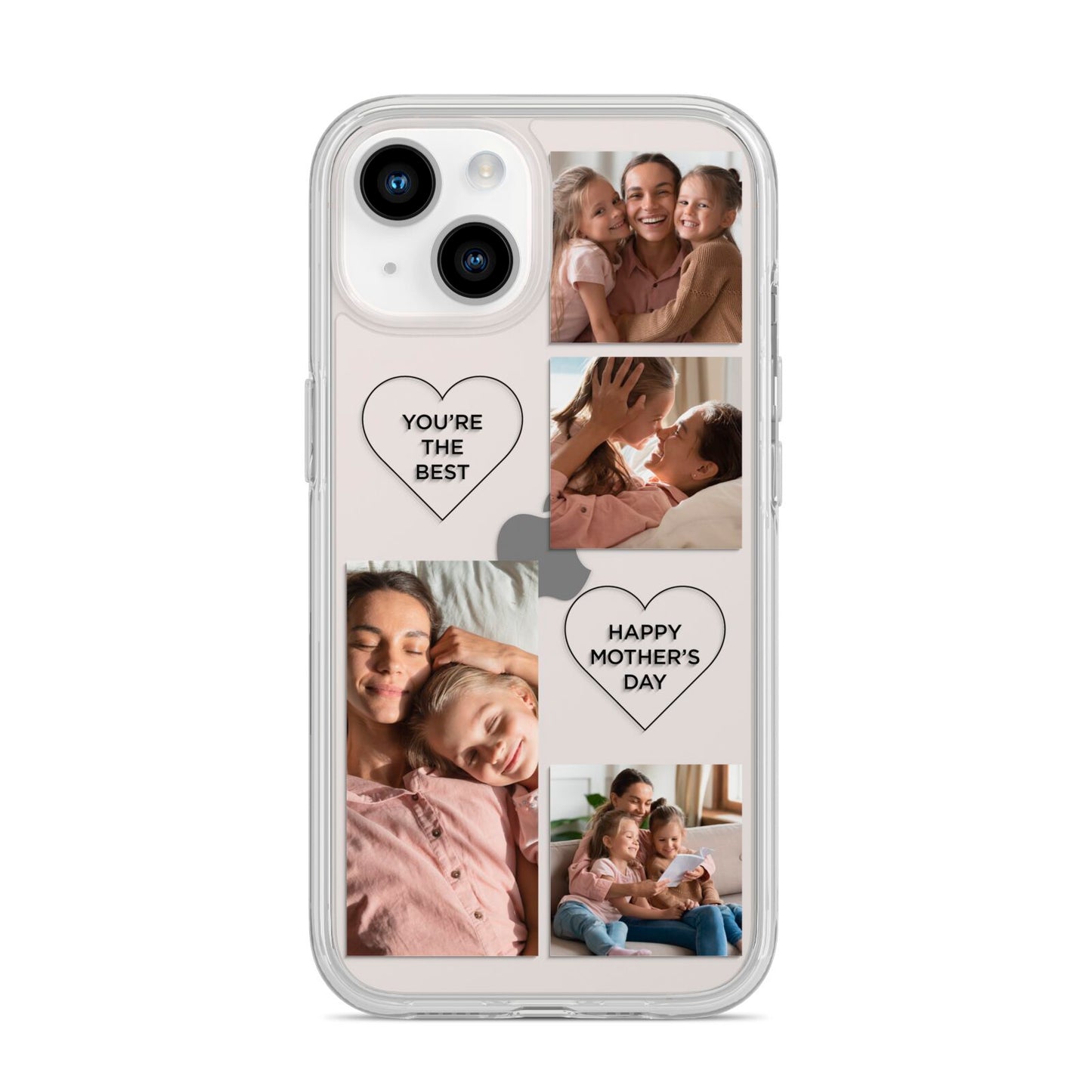 Mothers Day Multi Photo Tiles iPhone 14 Clear Tough Case Starlight