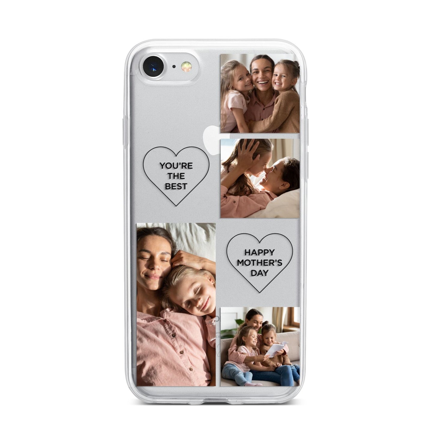 Mothers Day Multi Photo Tiles iPhone 7 Bumper Case on Silver iPhone