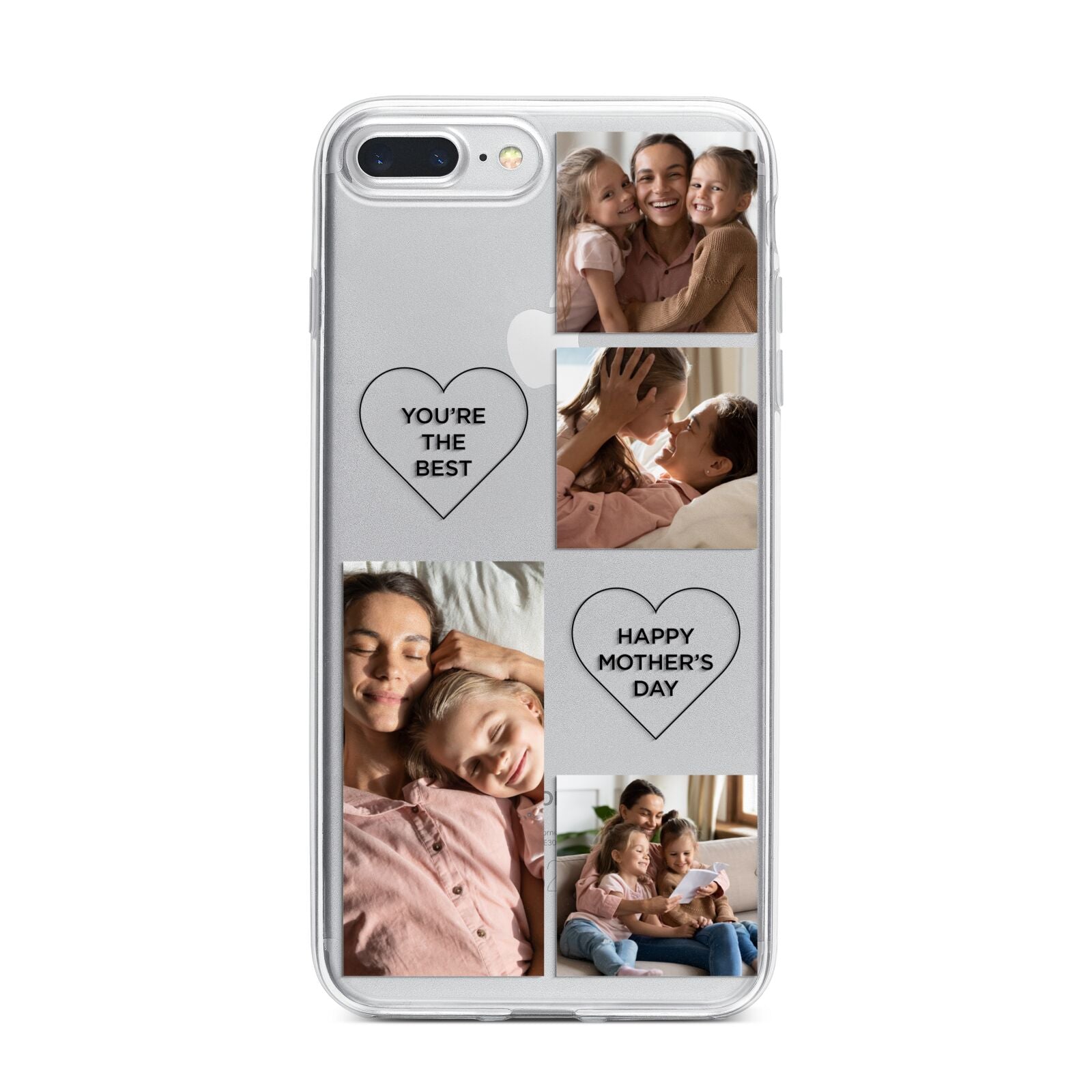 Mothers Day Multi Photo Tiles iPhone 7 Plus Bumper Case on Silver iPhone