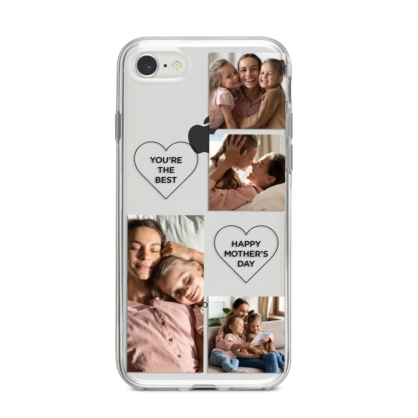 Mothers Day Multi Photo Tiles iPhone 8 Bumper Case on Silver iPhone