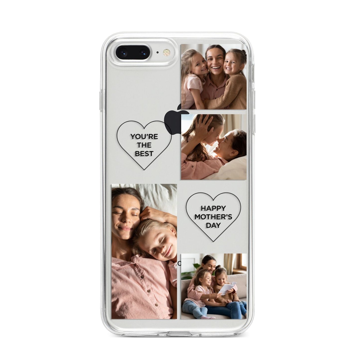 Mothers Day Multi Photo Tiles iPhone 8 Plus Bumper Case on Silver iPhone