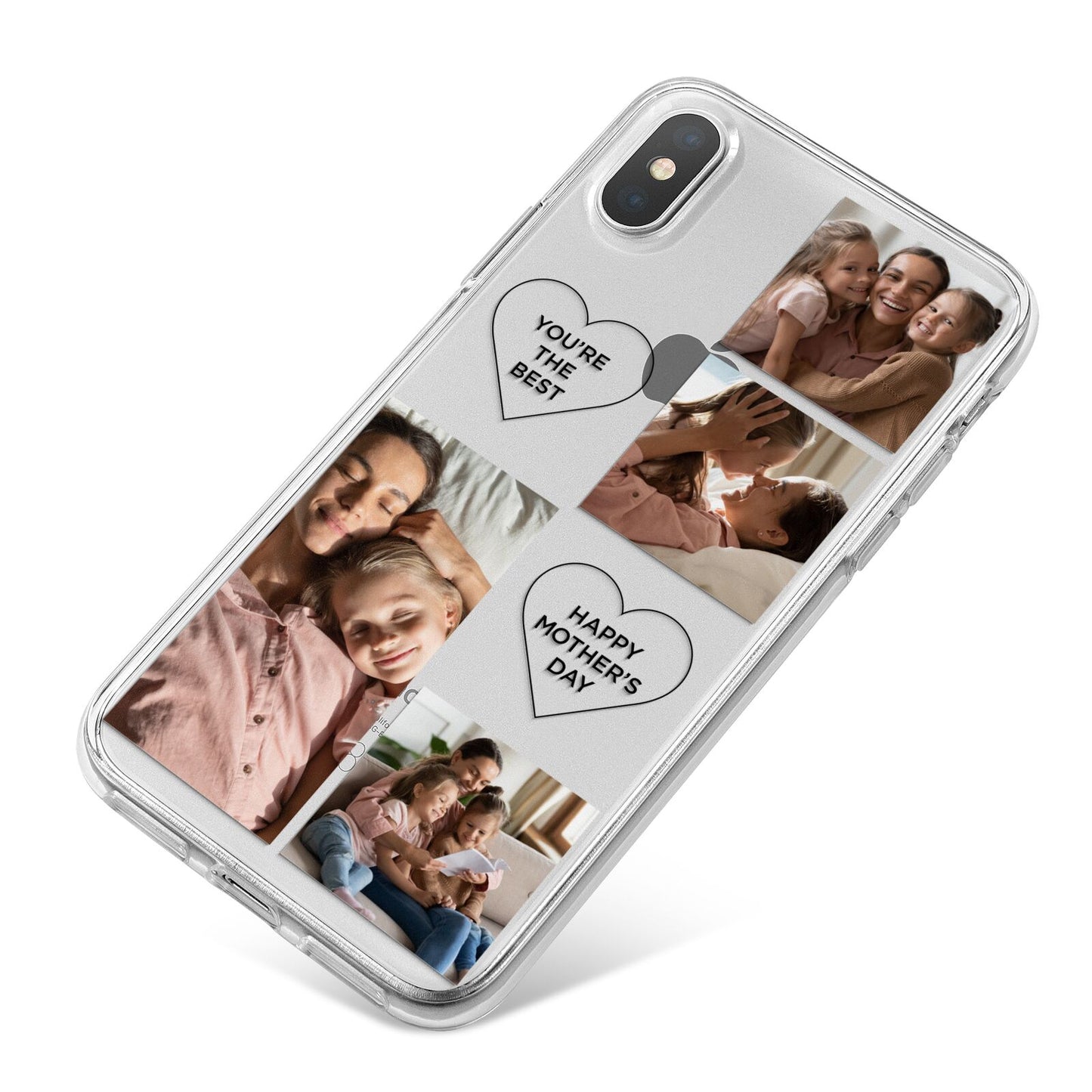 Mothers Day Multi Photo Tiles iPhone X Bumper Case on Silver iPhone