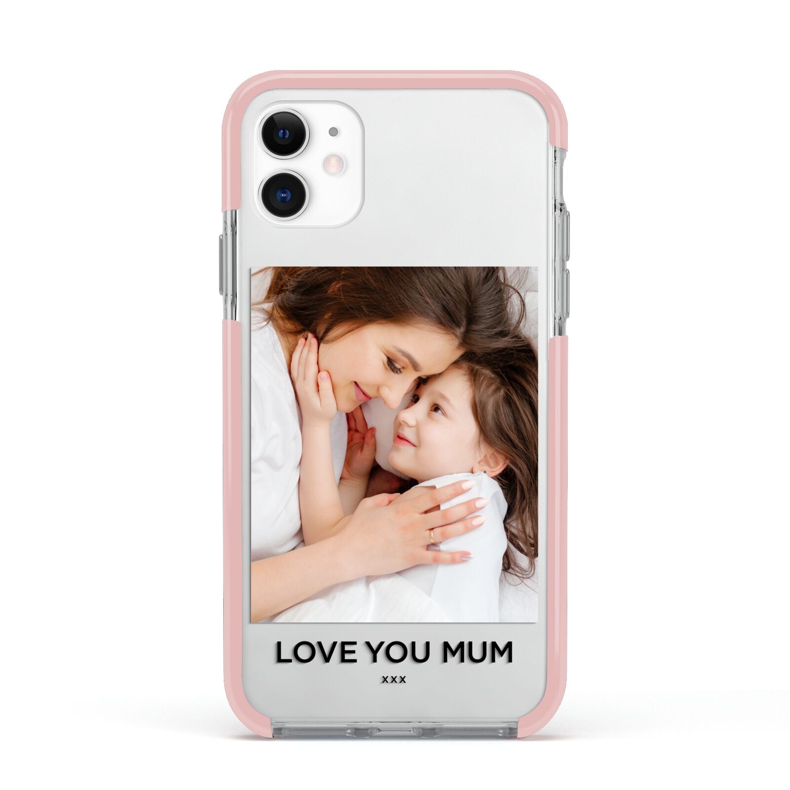 Mothers Day Photo Apple iPhone 11 in White with Pink Impact Case