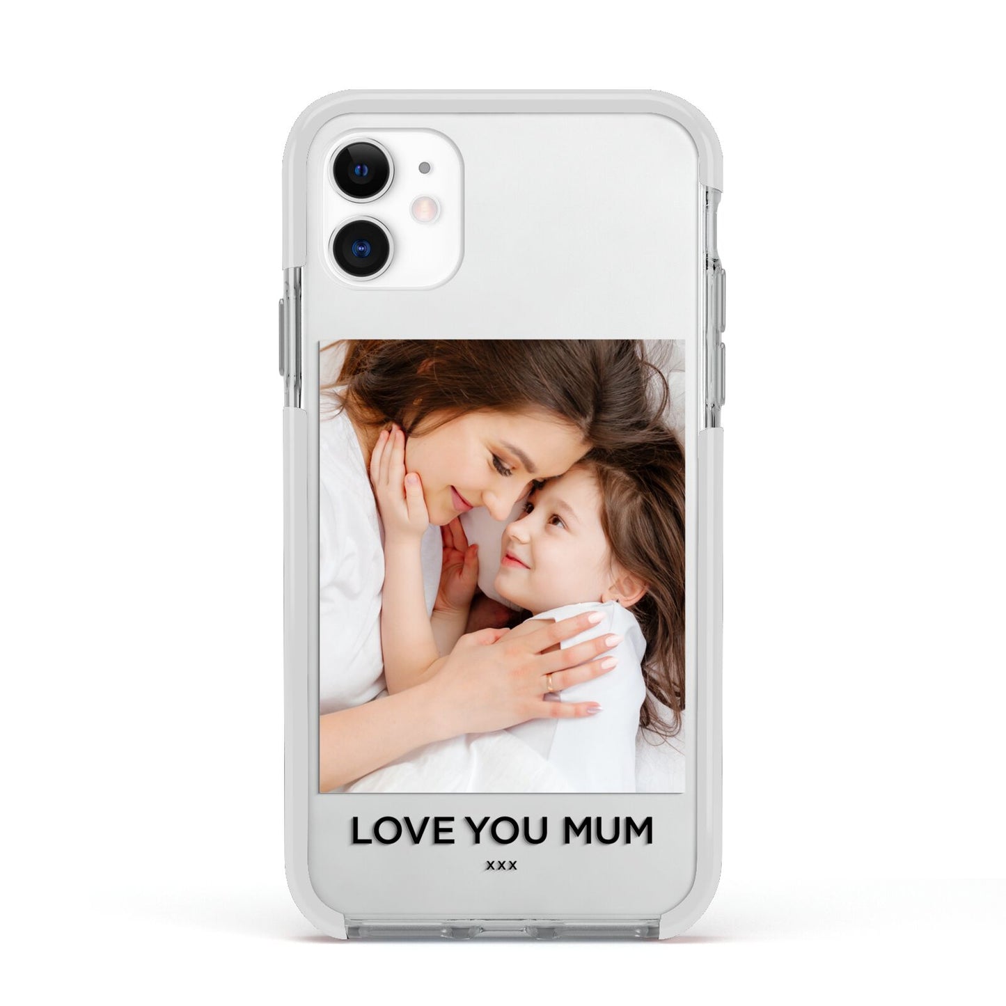 Mothers Day Photo Apple iPhone 11 in White with White Impact Case