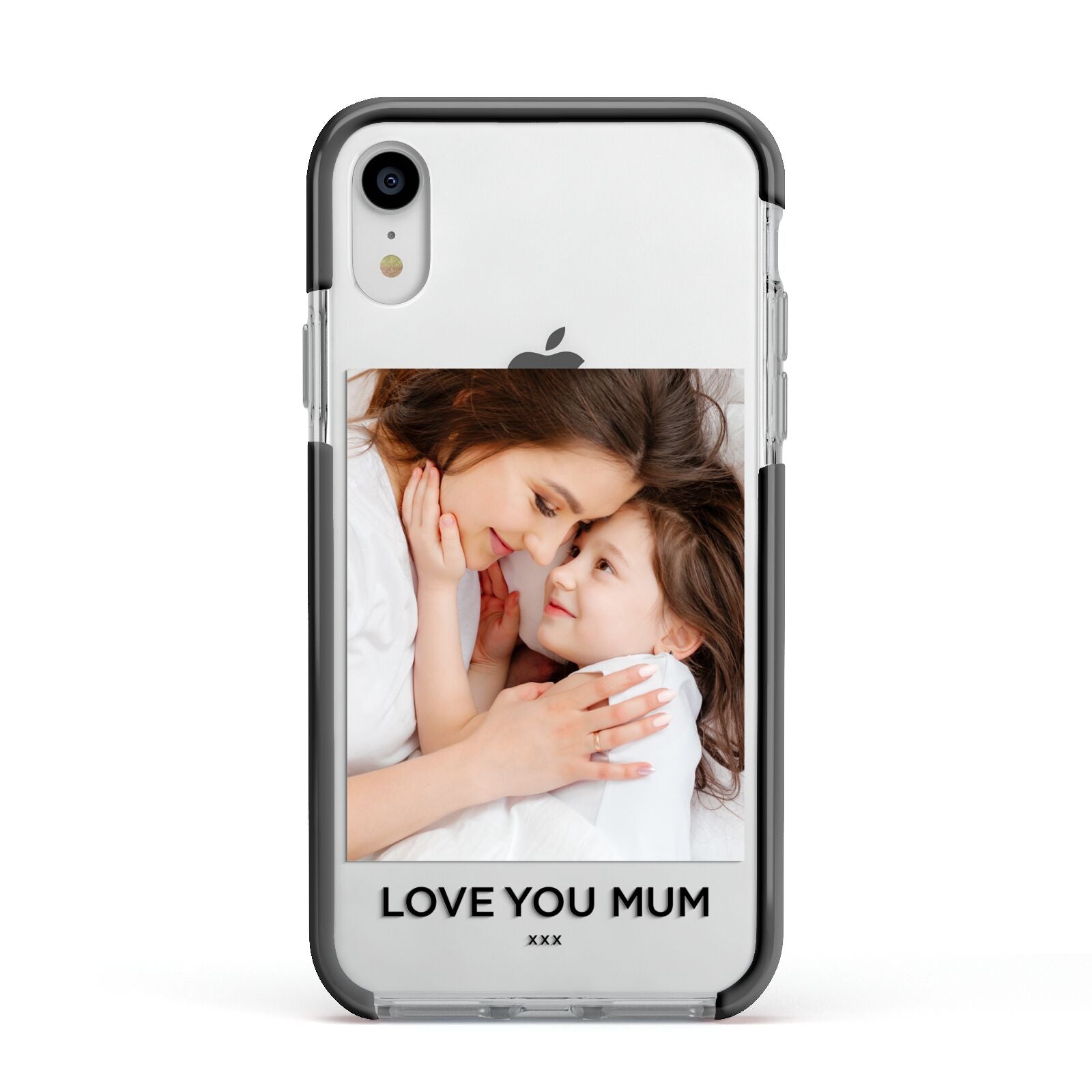 Mothers Day Photo Apple iPhone XR Impact Case Black Edge on Silver Phone