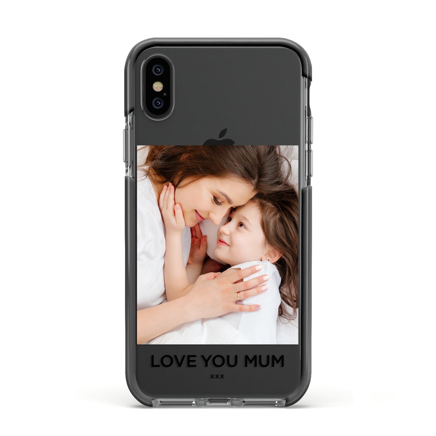 Mothers Day Photo Apple iPhone Xs Impact Case Black Edge on Black Phone