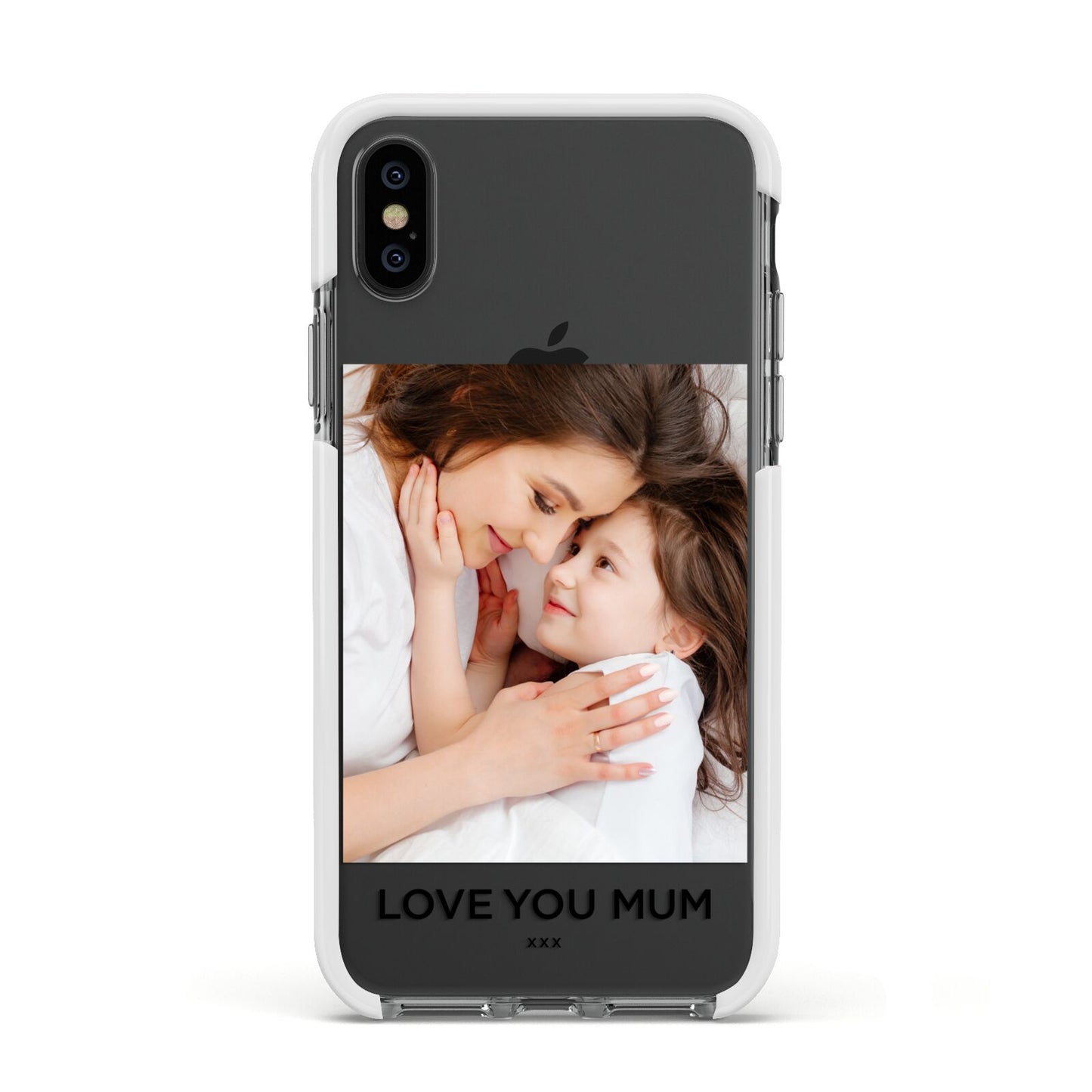 Mothers Day Photo Apple iPhone Xs Impact Case White Edge on Black Phone