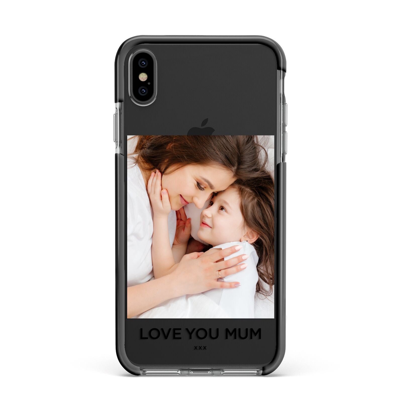 Mothers Day Photo Apple iPhone Xs Max Impact Case Black Edge on Black Phone