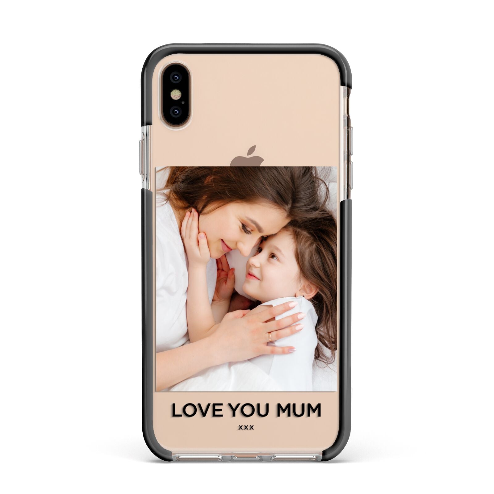 Mothers Day Photo Apple iPhone Xs Max Impact Case Black Edge on Gold Phone