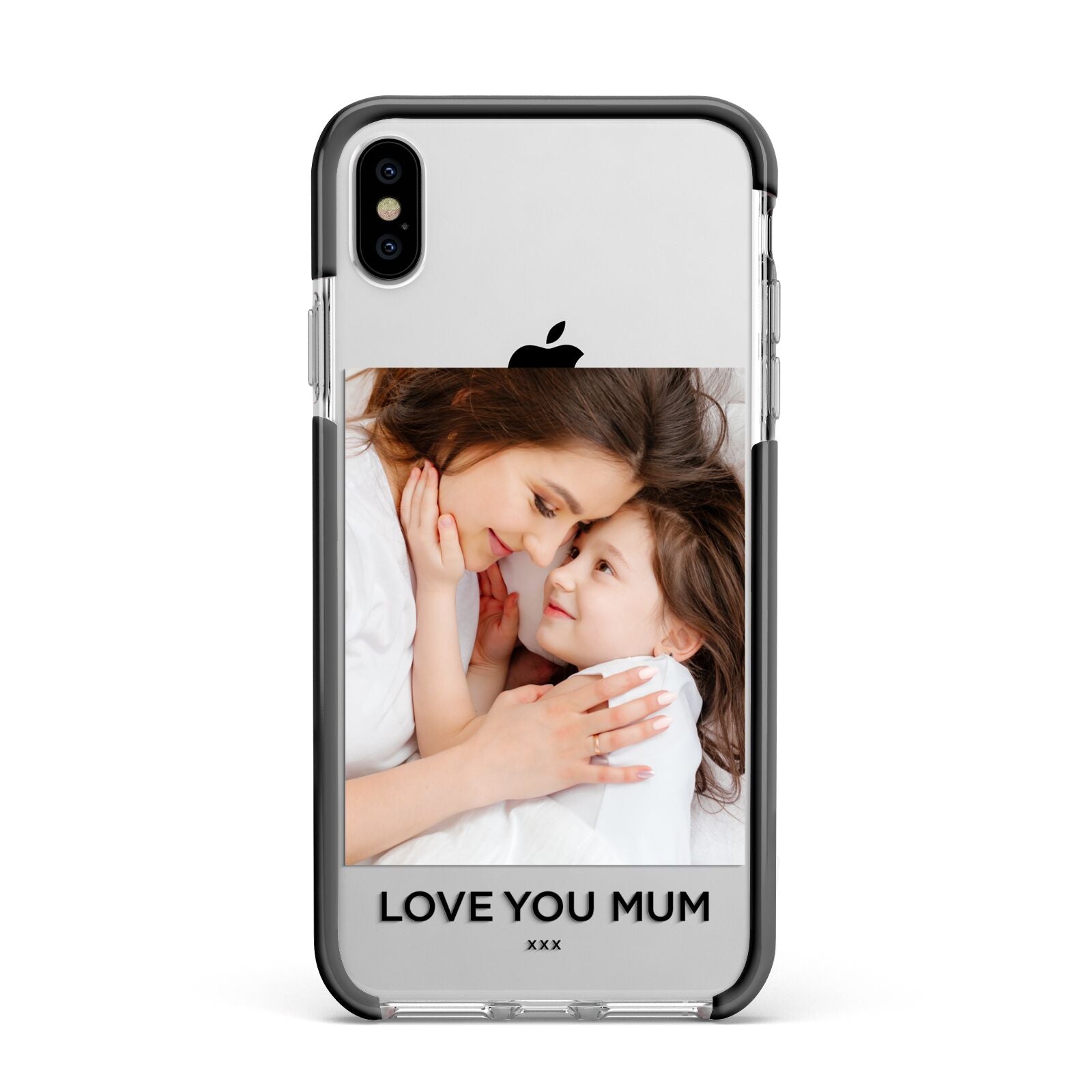 Mothers Day Photo Apple iPhone Xs Max Impact Case Black Edge on Silver Phone