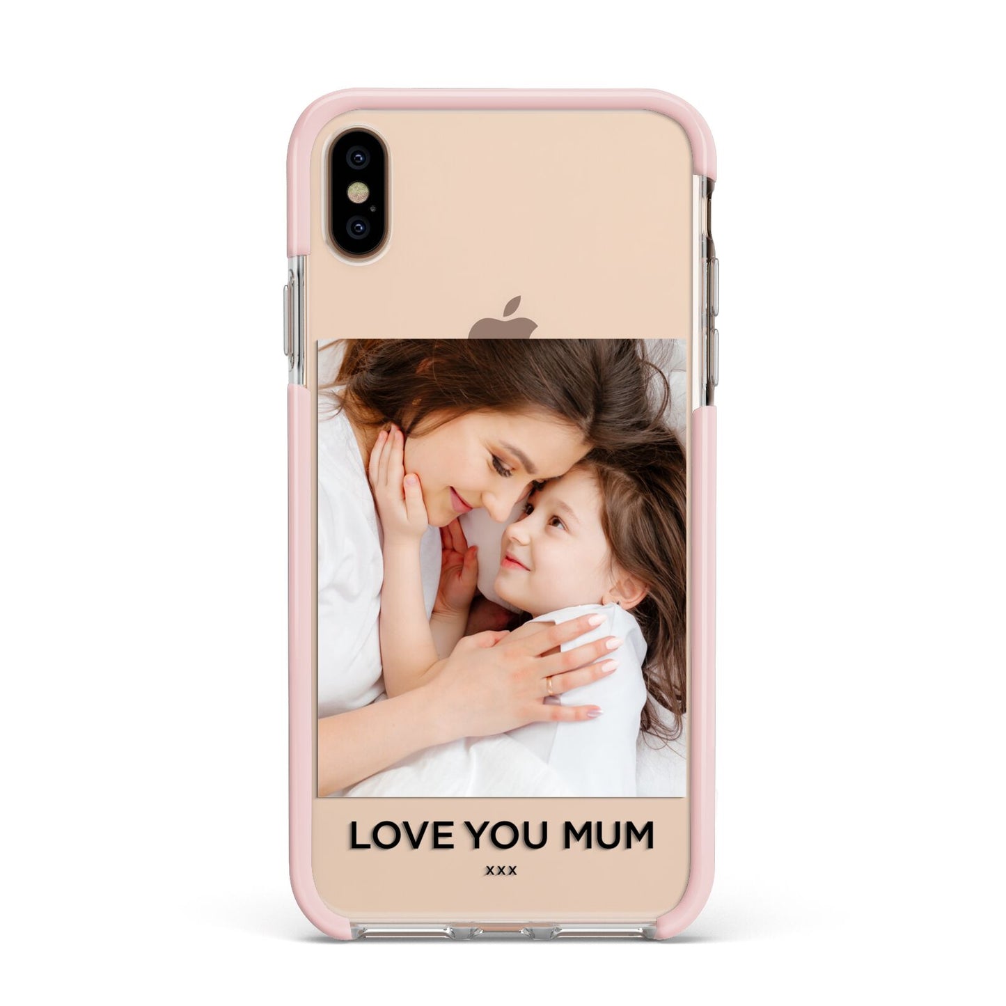 Mothers Day Photo Apple iPhone Xs Max Impact Case Pink Edge on Gold Phone