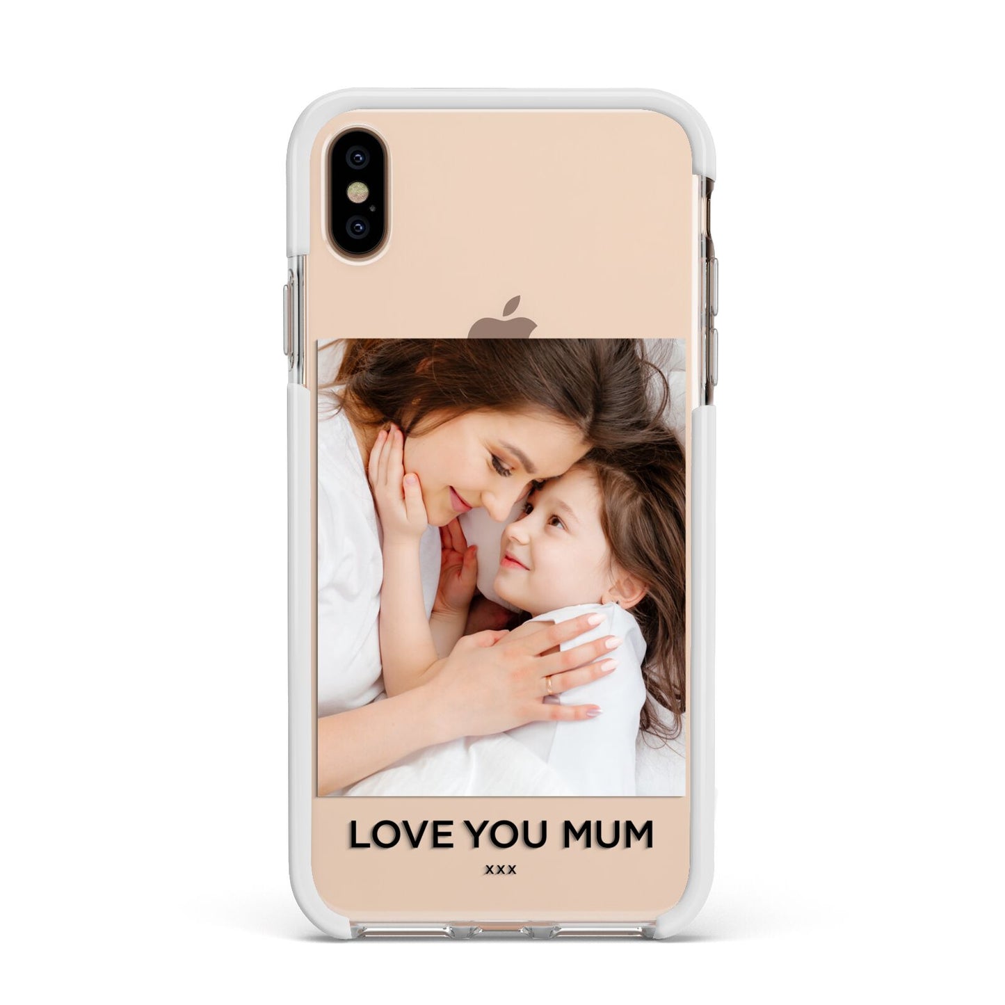 Mothers Day Photo Apple iPhone Xs Max Impact Case White Edge on Gold Phone