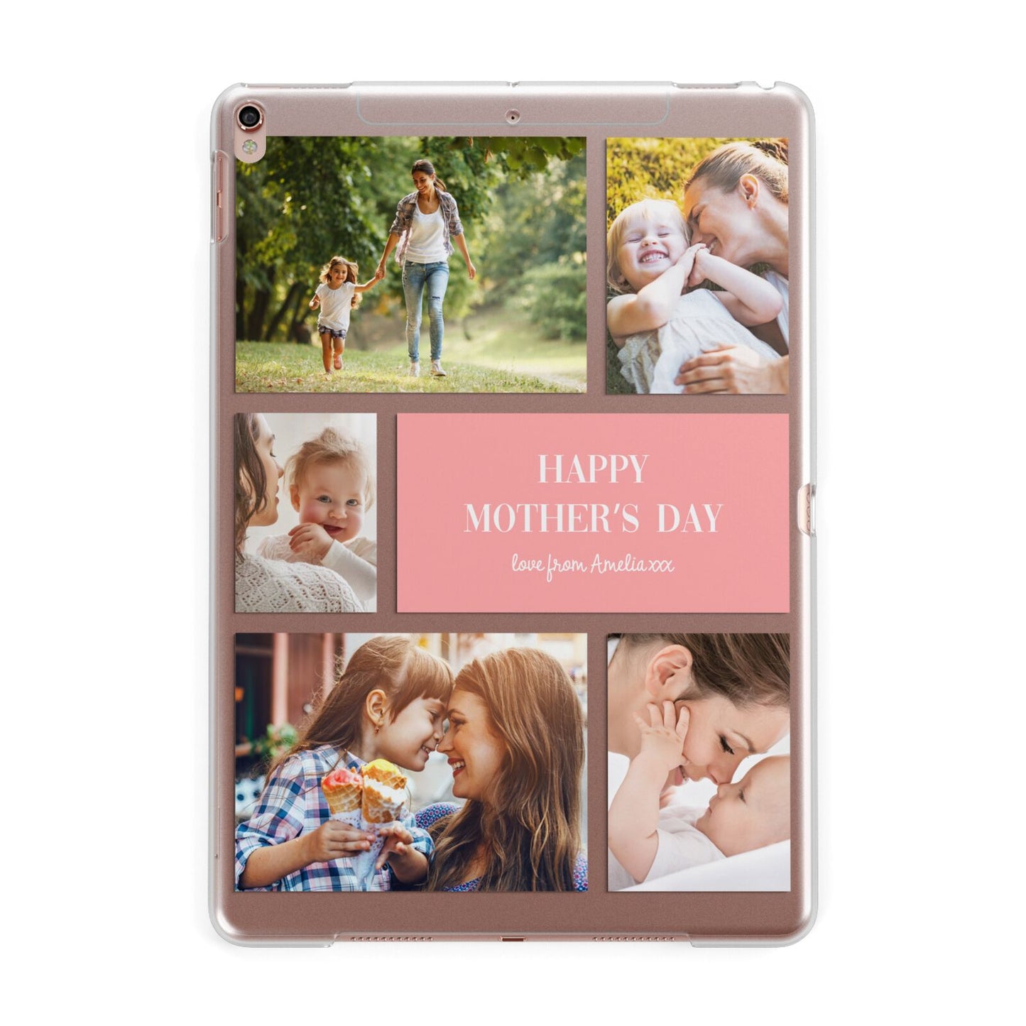 Mothers Day Photo Collage Apple iPad Rose Gold Case