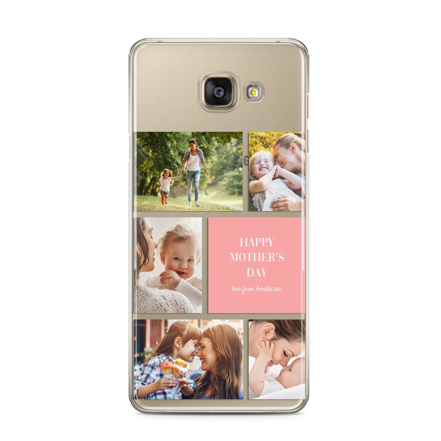 Mothers Day Photo Collage Samsung Galaxy A3 2016 Case on gold phone