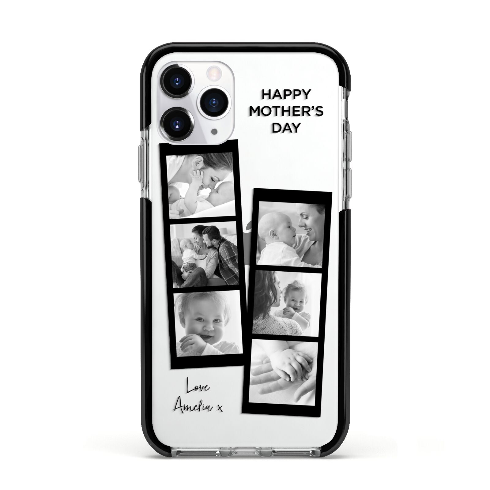 Mothers Day Photo Strip Apple iPhone 11 Pro in Silver with Black Impact Case