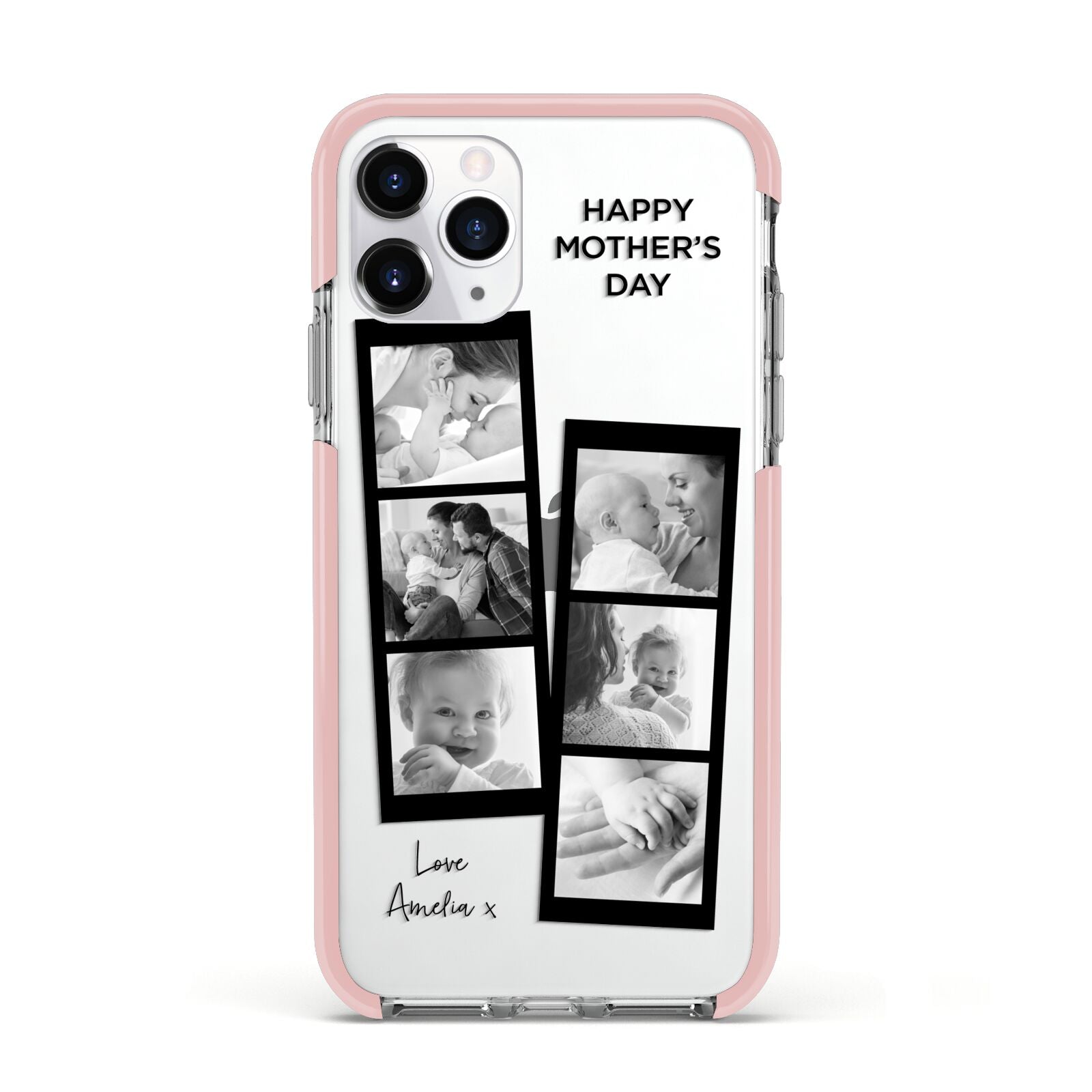 Mothers Day Photo Strip Apple iPhone 11 Pro in Silver with Pink Impact Case