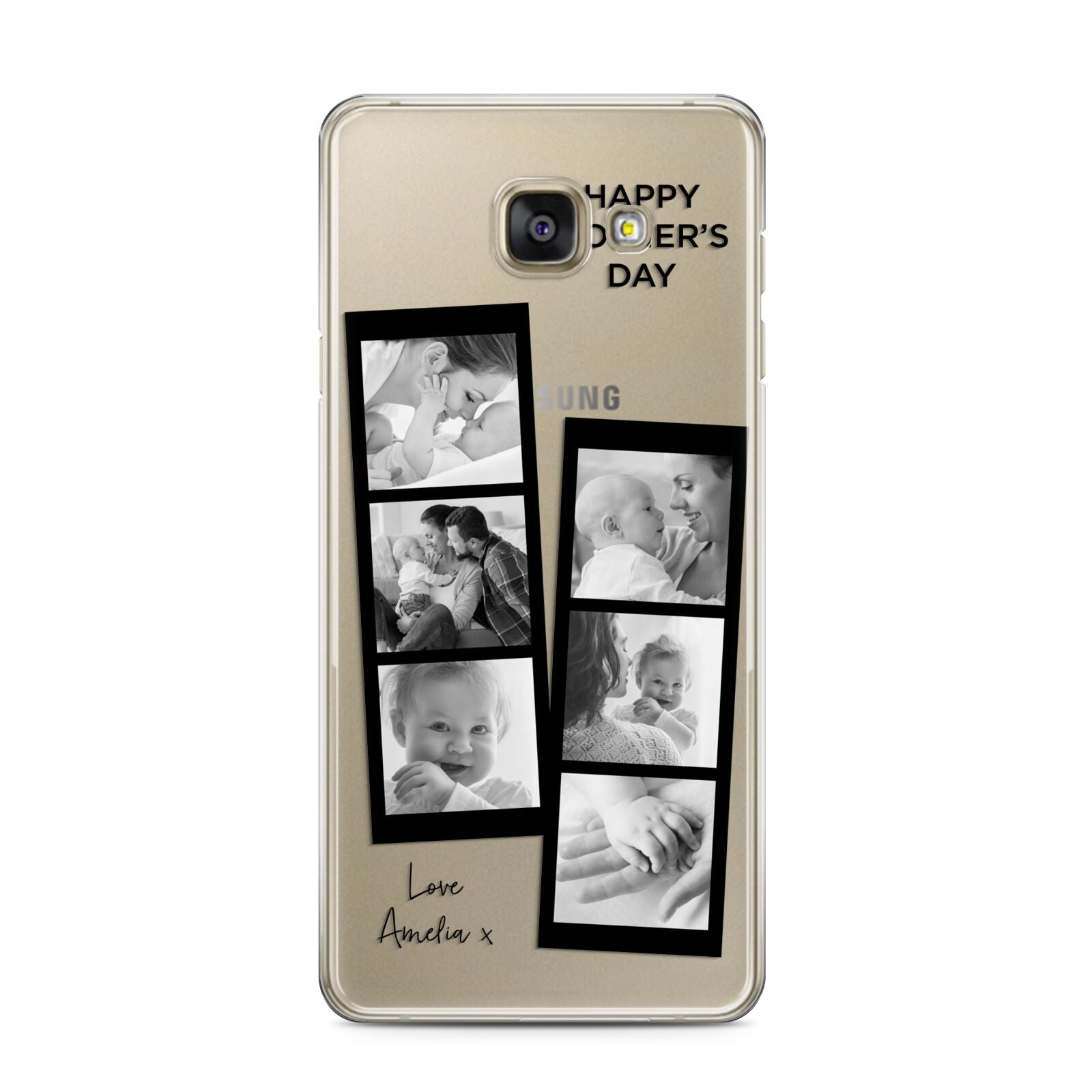 Mothers Day Photo Strip Samsung Galaxy A3 2016 Case on gold phone