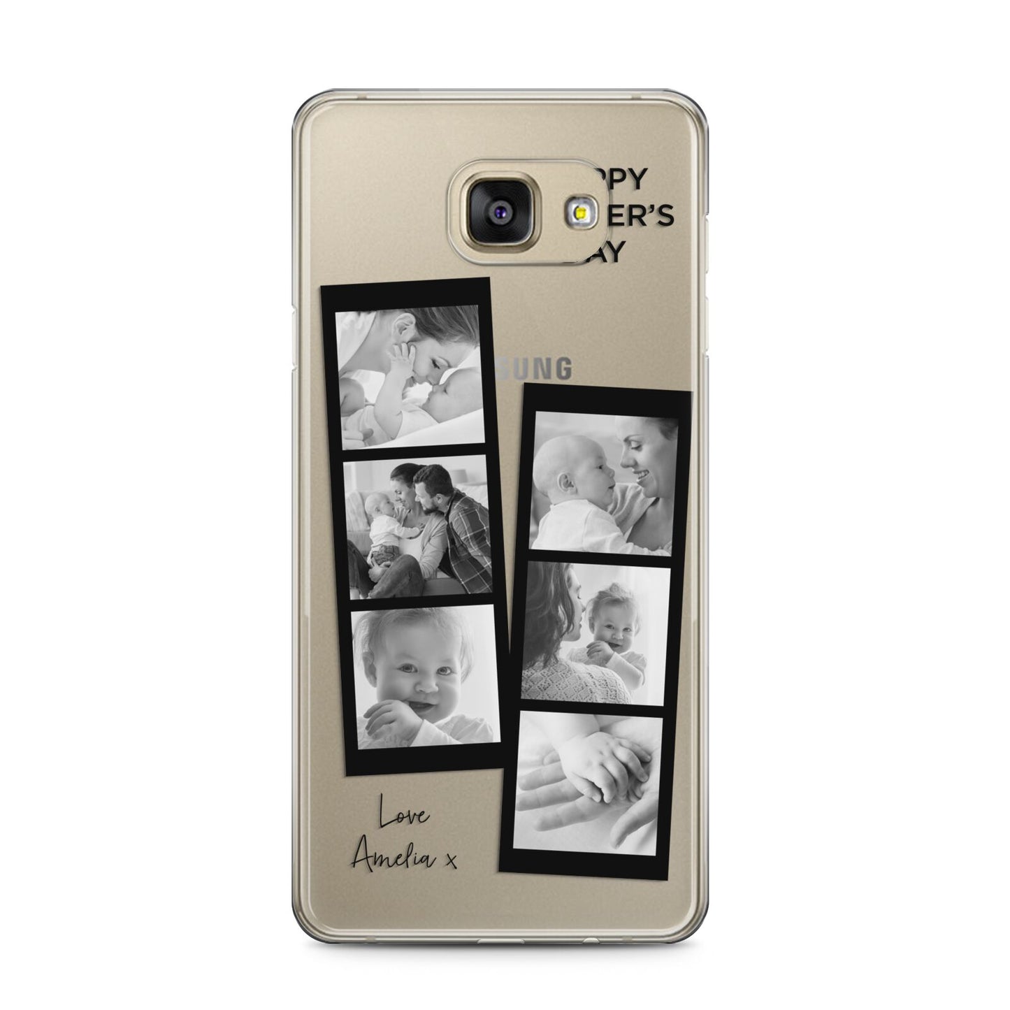 Mothers Day Photo Strip Samsung Galaxy A5 2016 Case on gold phone