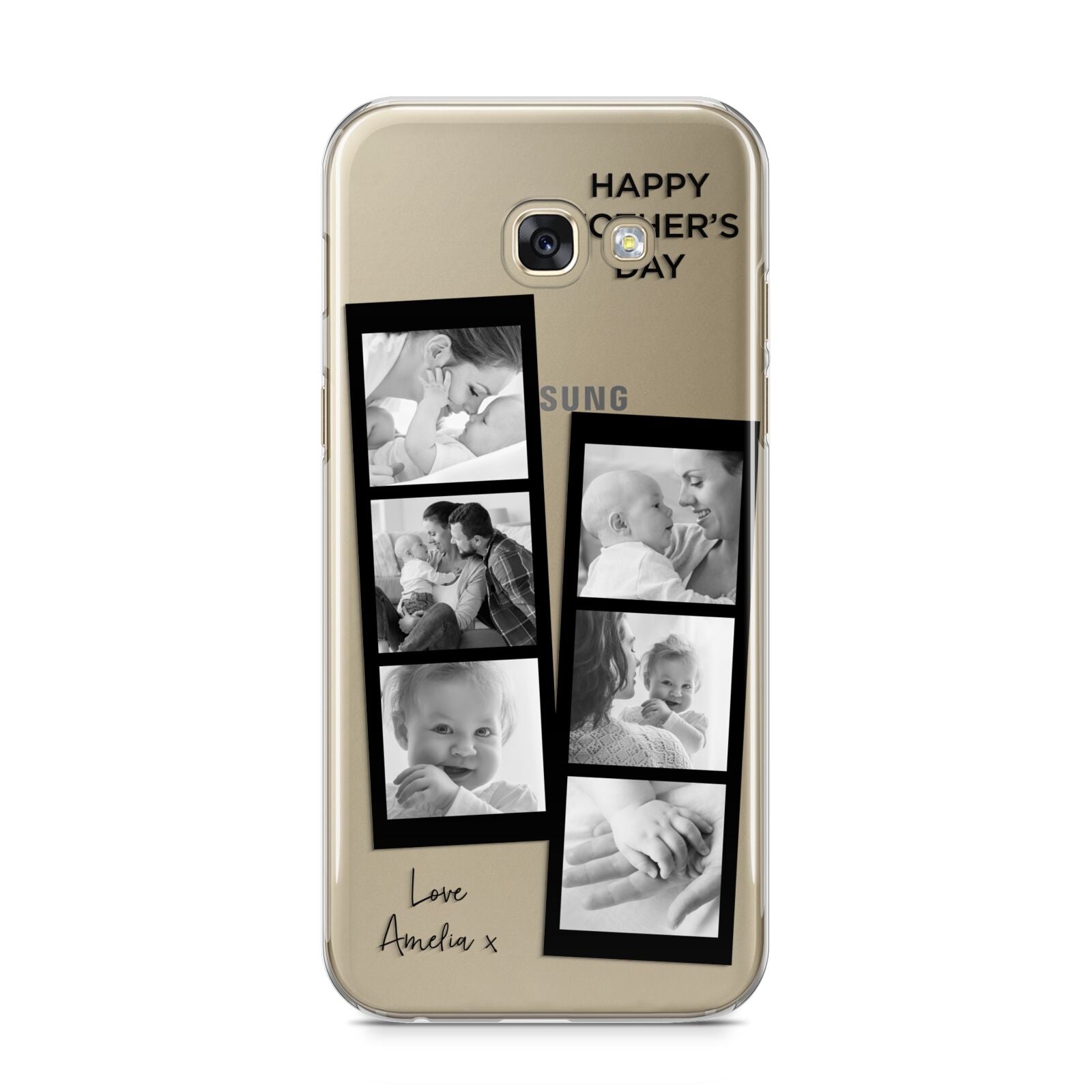 Mothers Day Photo Strip Samsung Galaxy A5 2017 Case on gold phone