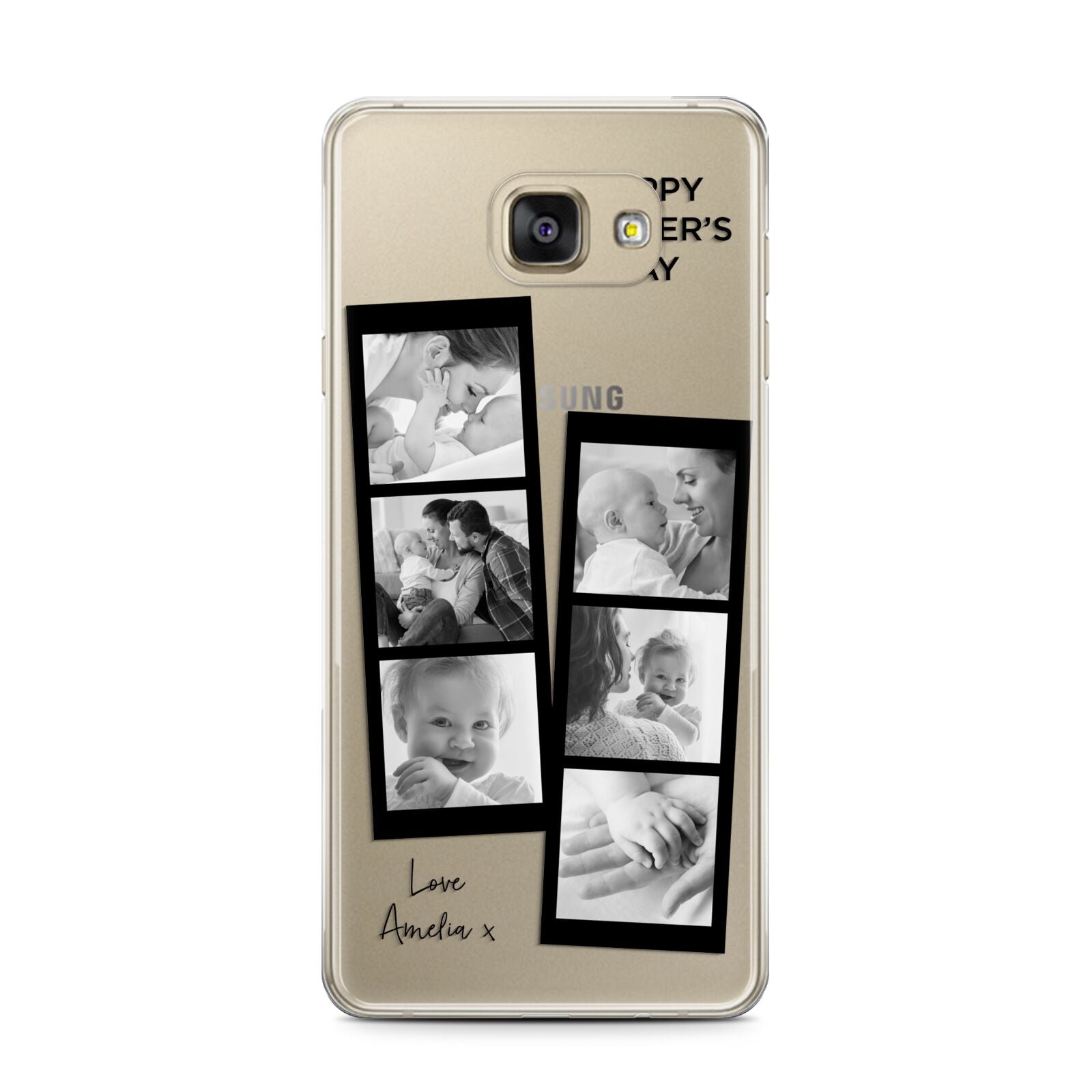 Mothers Day Photo Strip Samsung Galaxy A7 2016 Case on gold phone