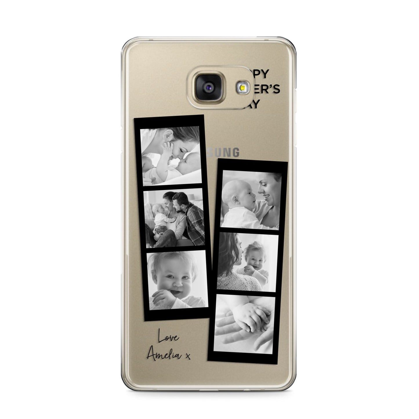 Mothers Day Photo Strip Samsung Galaxy A9 2016 Case on gold phone