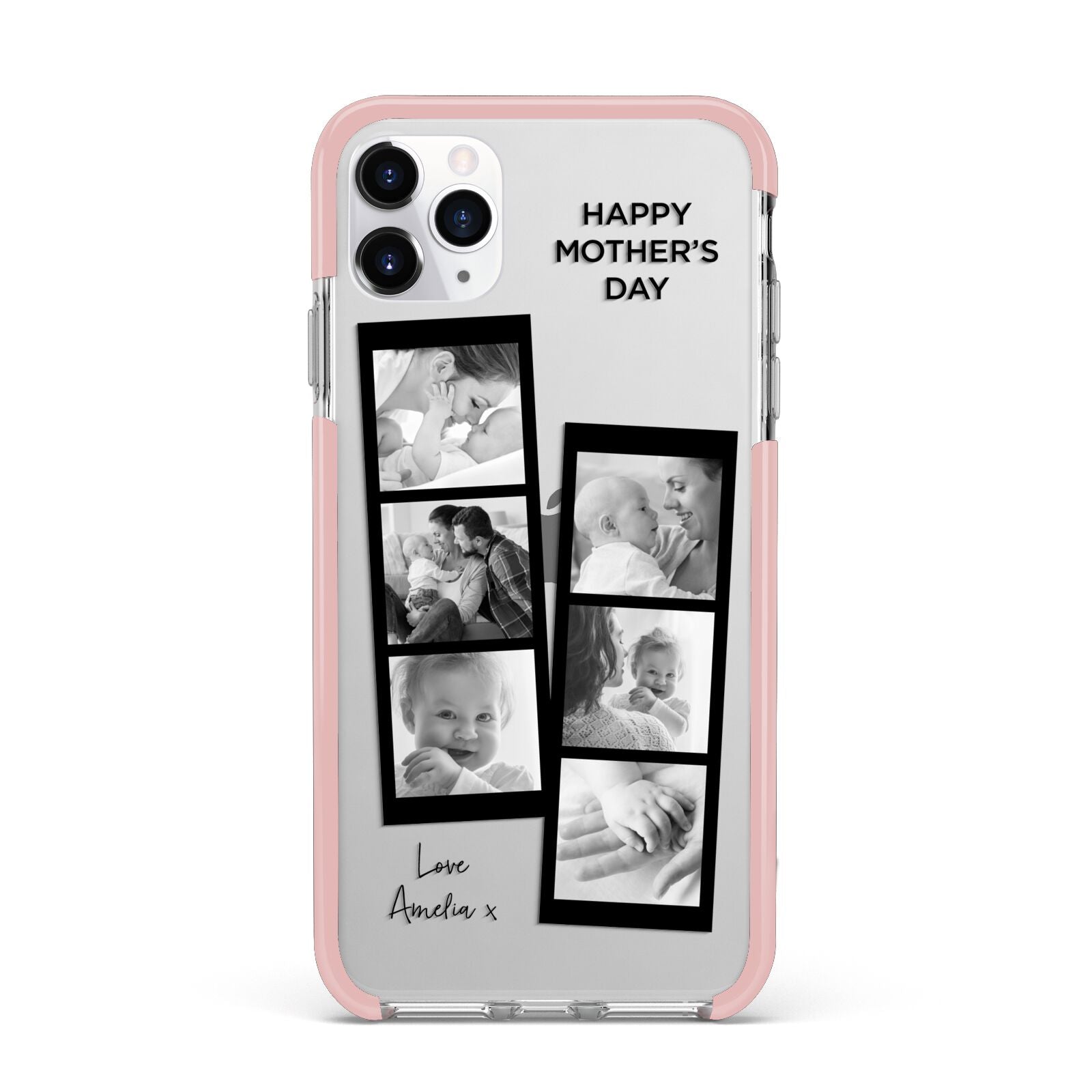 Mothers Day Photo Strip iPhone 11 Pro Max Impact Pink Edge Case