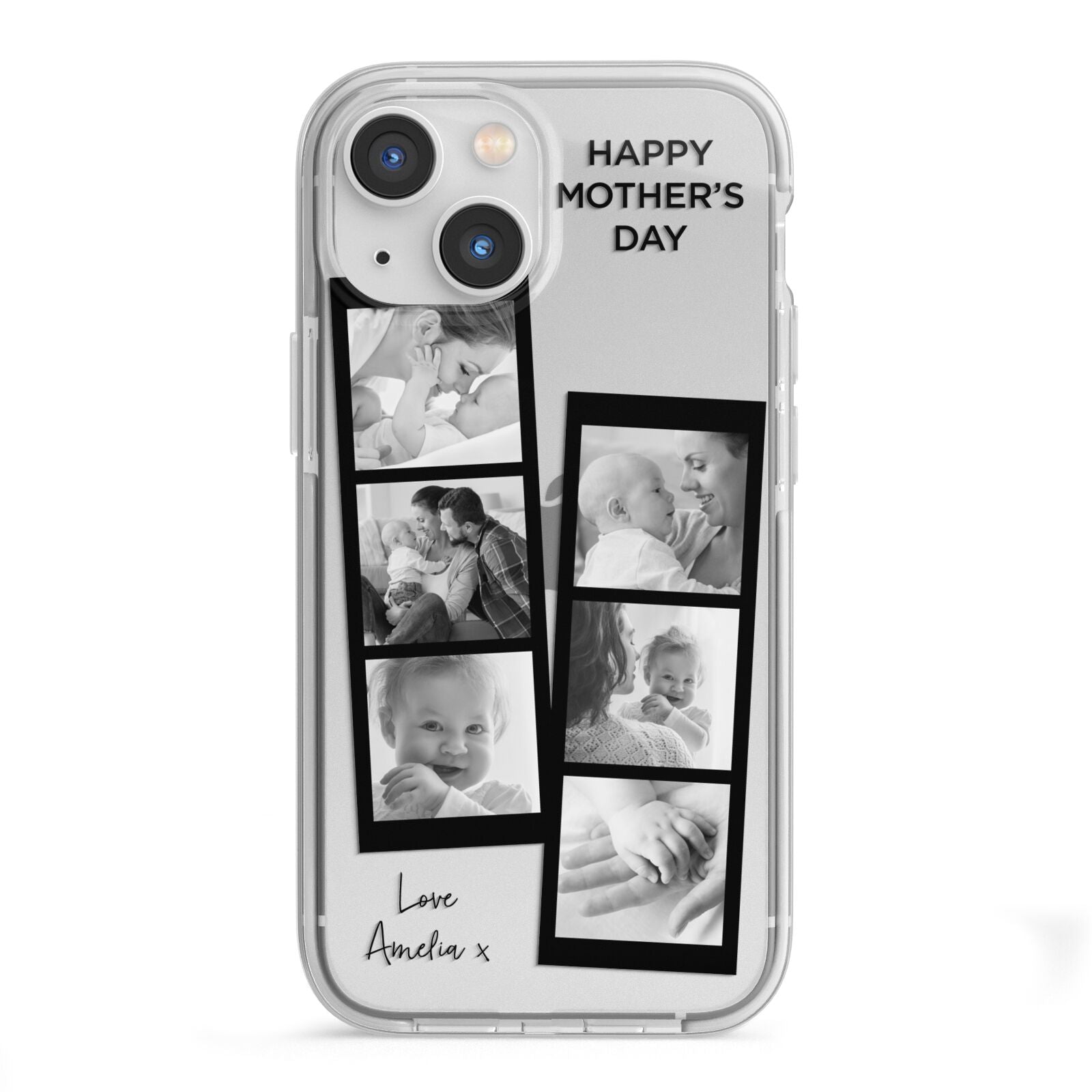 Mothers Day Photo Strip iPhone 13 Mini TPU Impact Case with White Edges