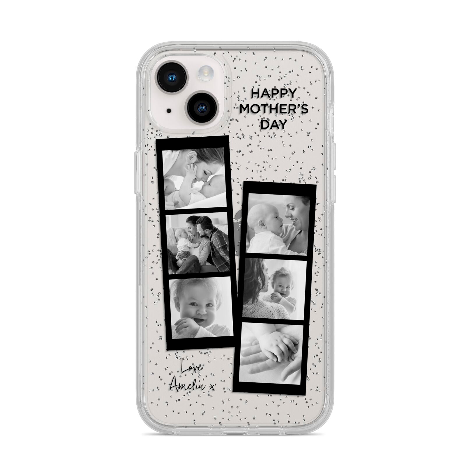 Mothers Day Photo Strip iPhone 14 Plus Glitter Tough Case Starlight