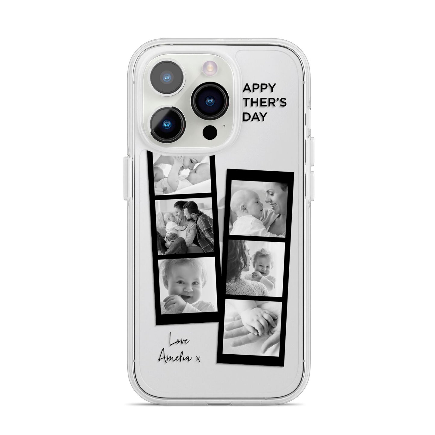 Mothers Day Photo Strip iPhone 14 Pro Clear Tough Case Silver