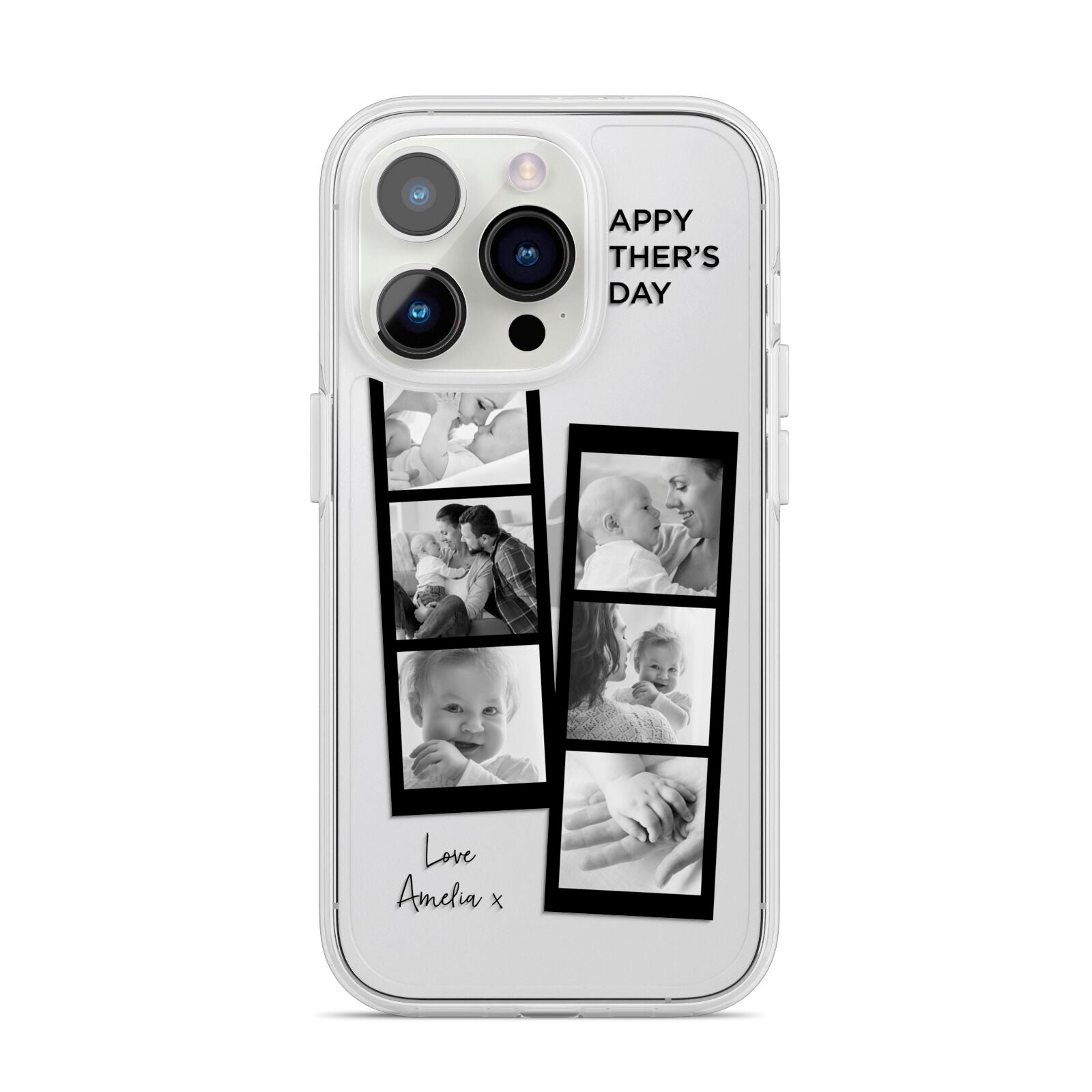 Mothers Day Photo Strip iPhone 14 Pro Clear Tough Case Silver