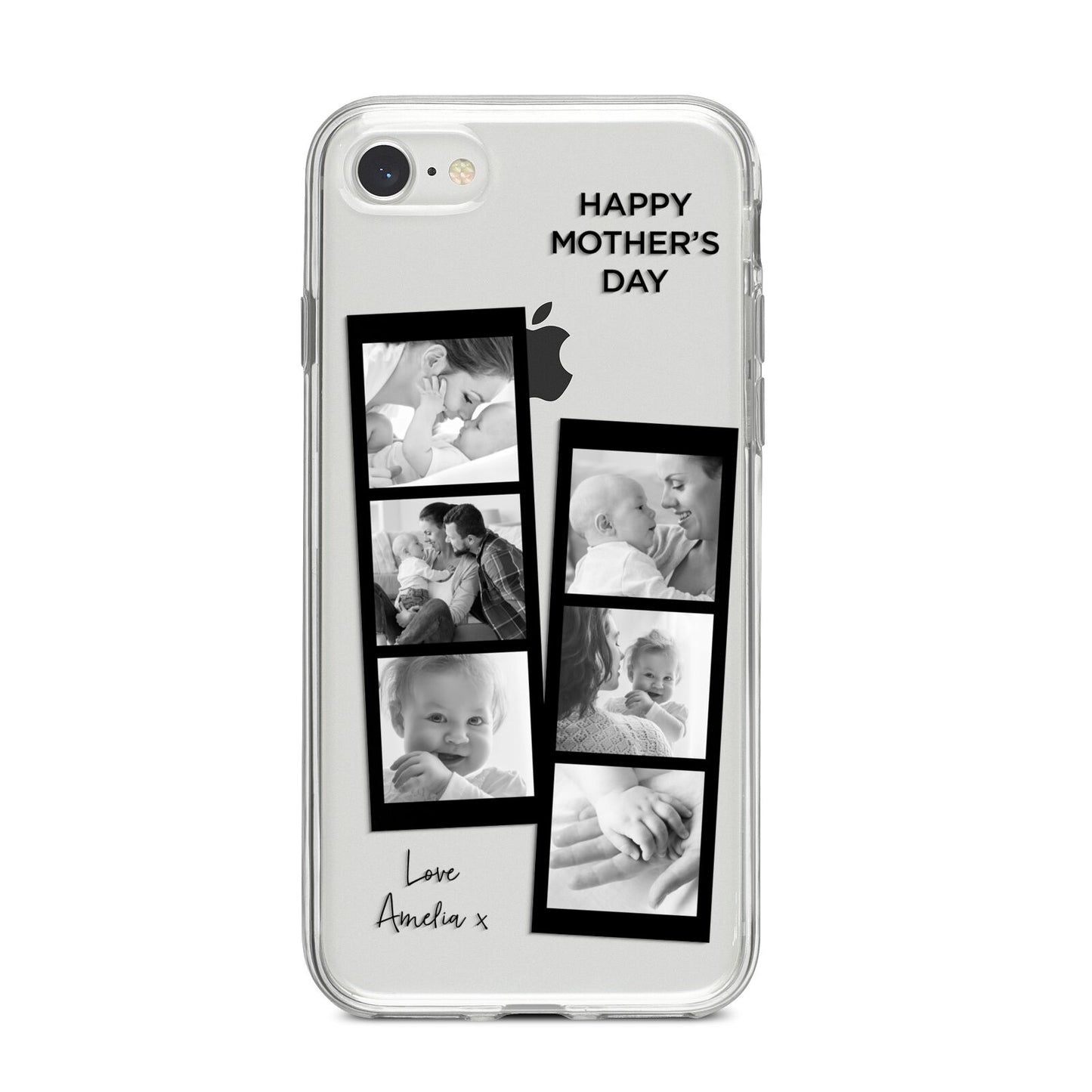 Mothers Day Photo Strip iPhone 8 Bumper Case on Silver iPhone