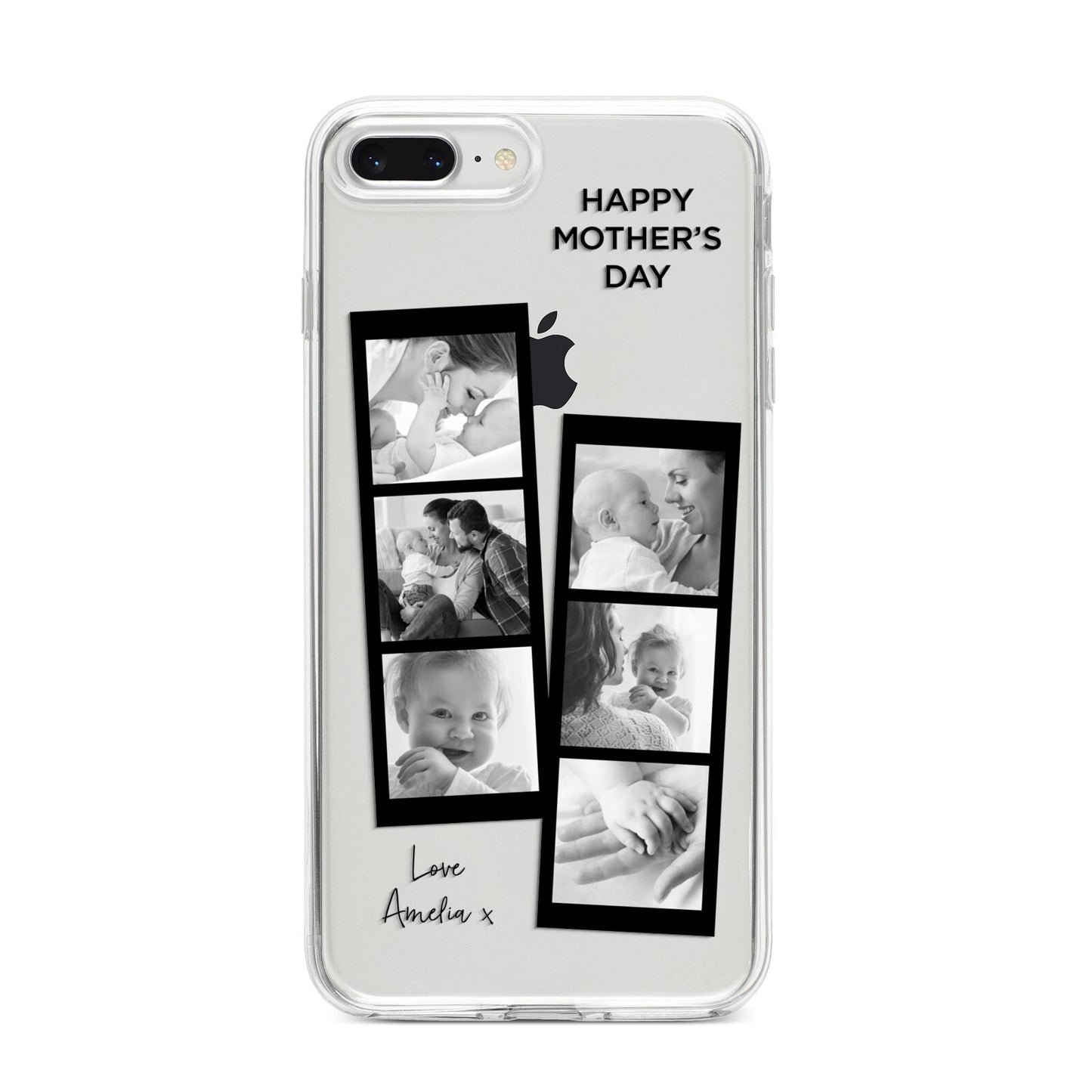Mothers Day Photo Strip iPhone 8 Plus Bumper Case on Silver iPhone