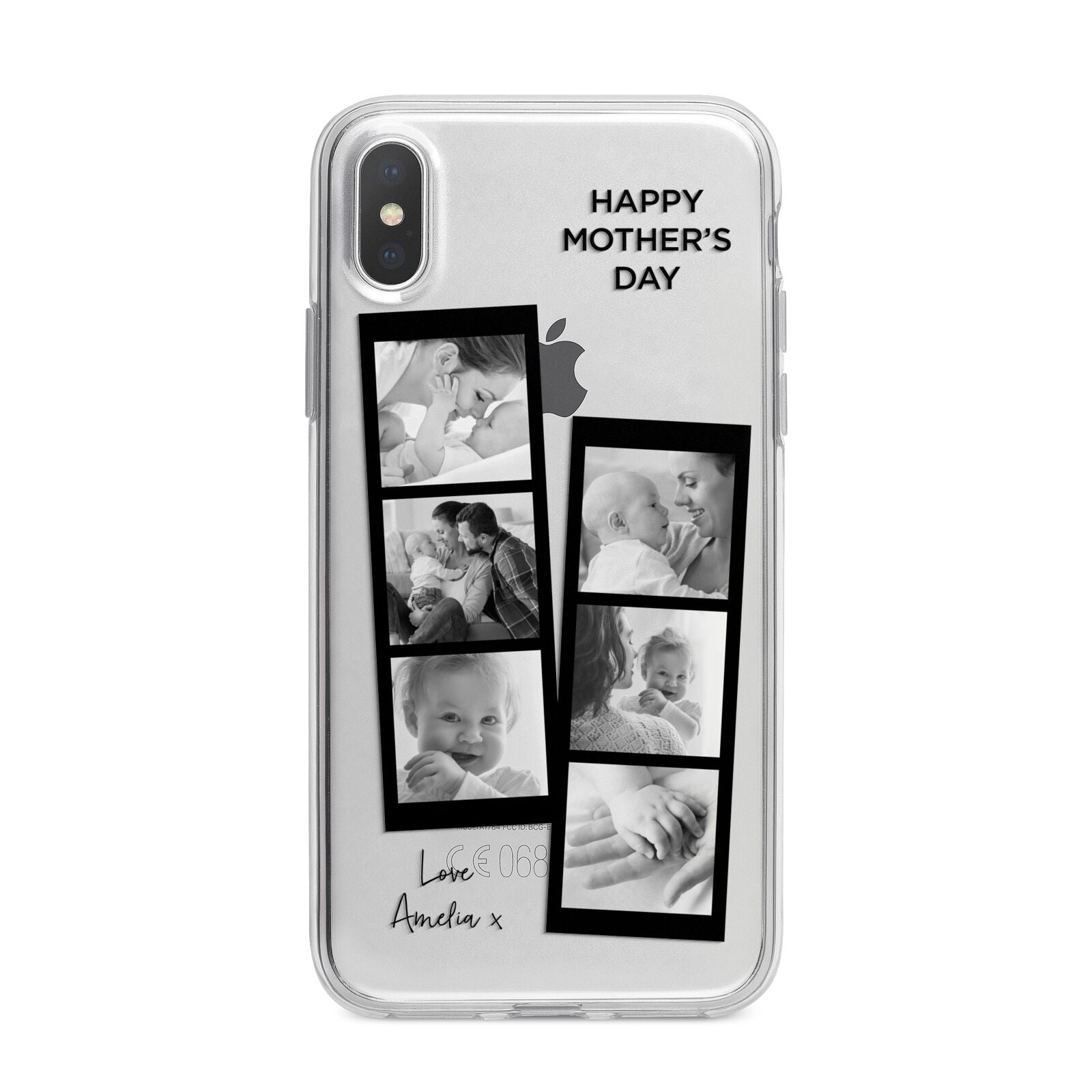 Mothers Day Photo Strip iPhone X Bumper Case on Silver iPhone Alternative Image 1