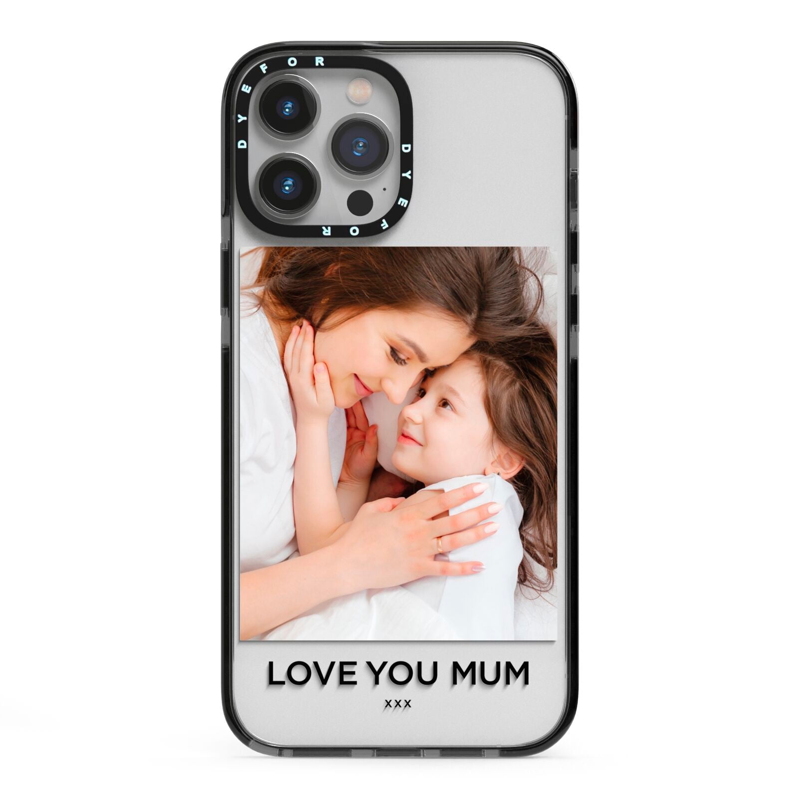 Mothers Day Photo iPhone 13 Pro Max Black Impact Case on Silver phone