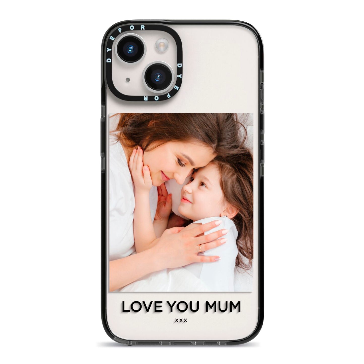 Mothers Day Photo iPhone 14 Black Impact Case on Silver phone