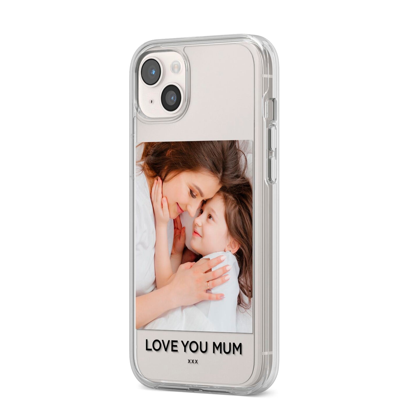 Mothers Day Photo iPhone 14 Plus Clear Tough Case Starlight Angled Image