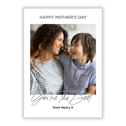 Mothers Day Photo with Name A5 Flat Greetings Card