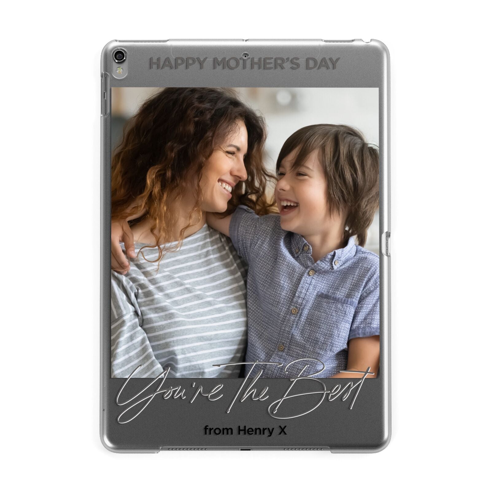 Mothers Day Photo with Name Apple iPad Grey Case