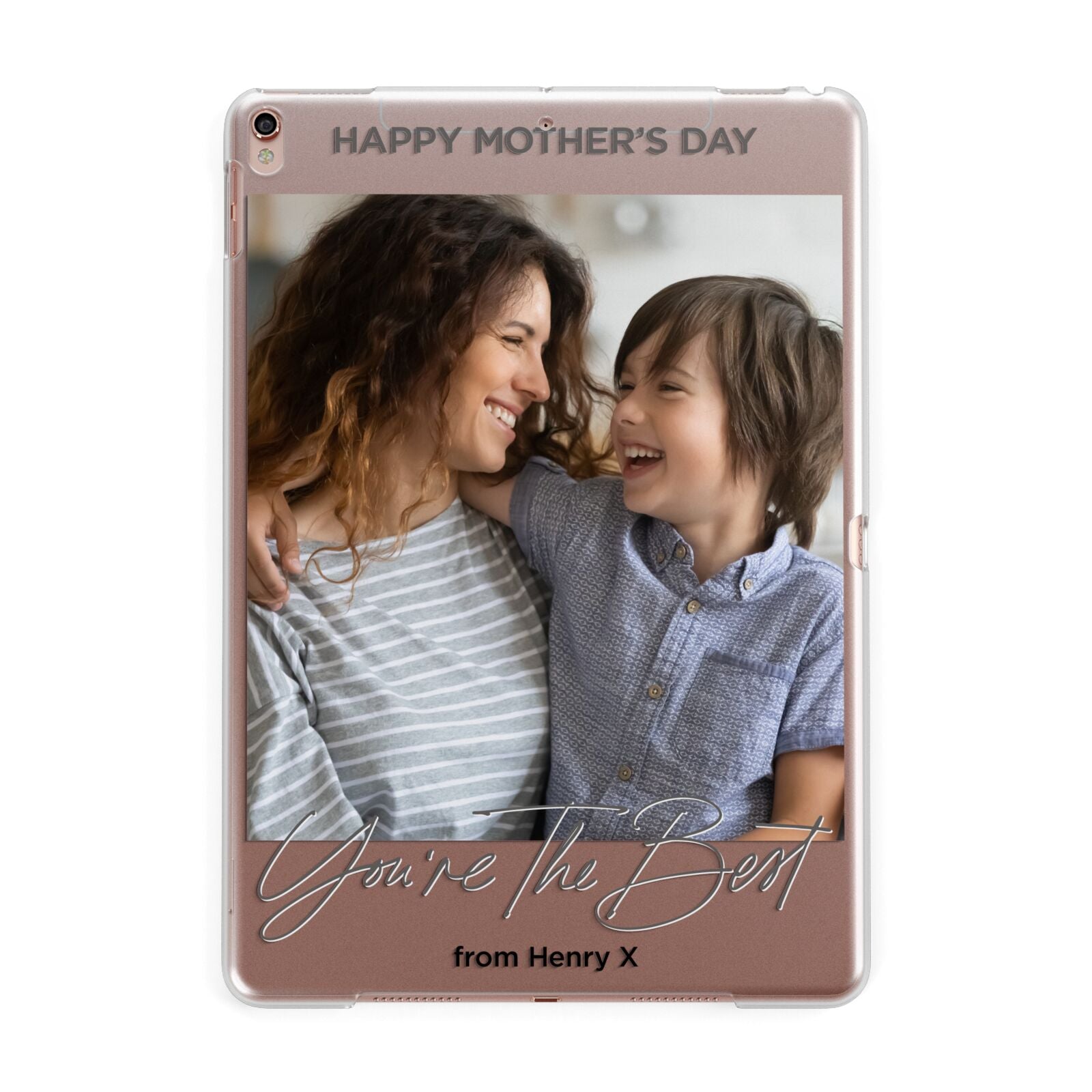 Mothers Day Photo with Name Apple iPad Rose Gold Case