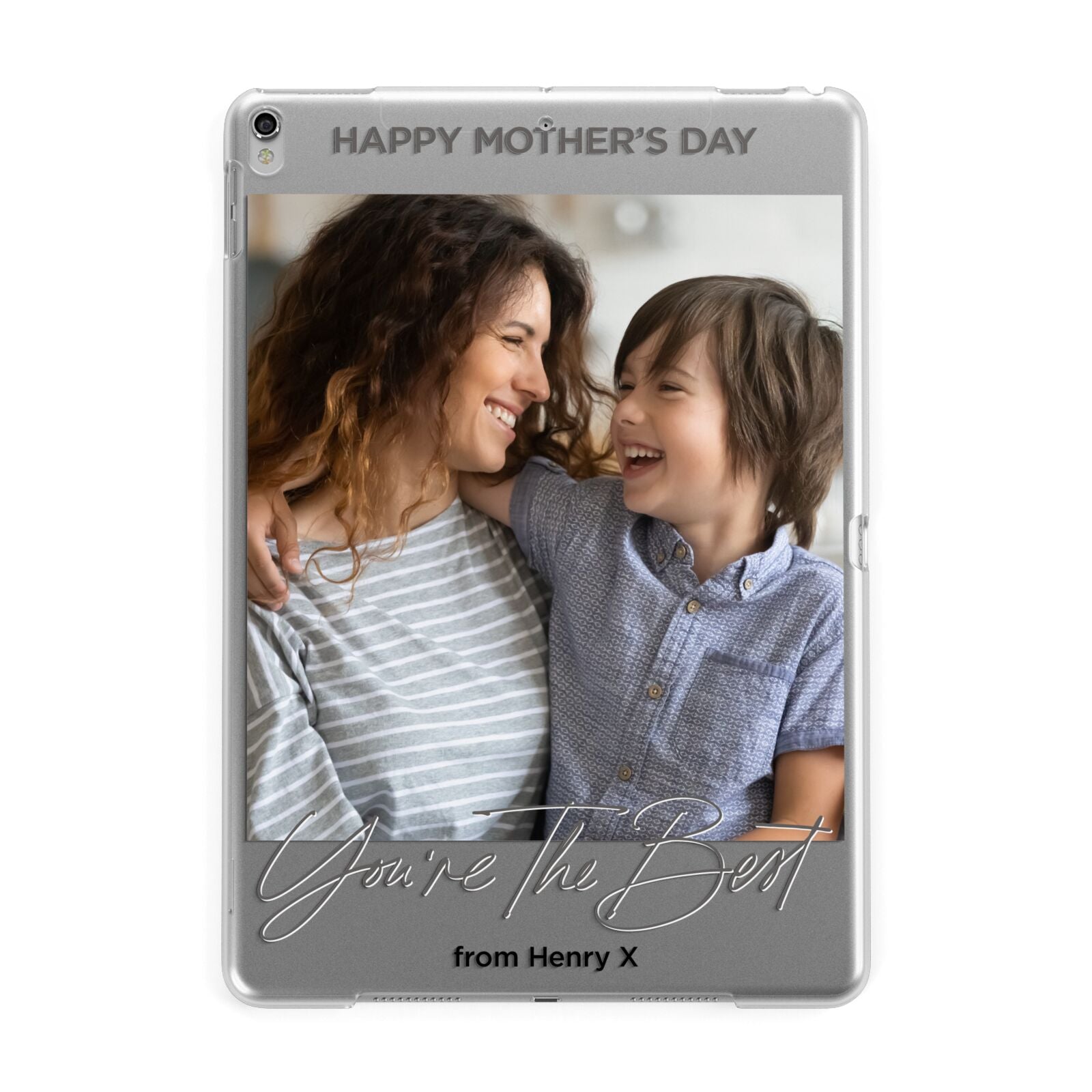 Mothers Day Photo with Name Apple iPad Silver Case