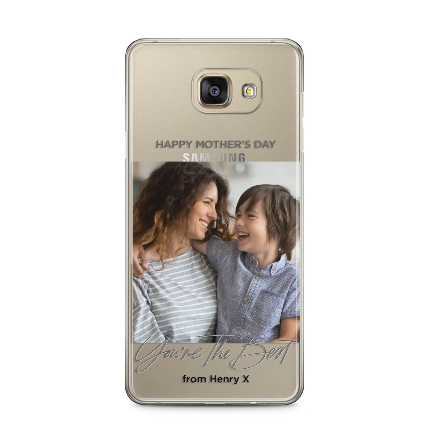 Mothers Day Photo with Name Samsung Galaxy A5 2016 Case on gold phone