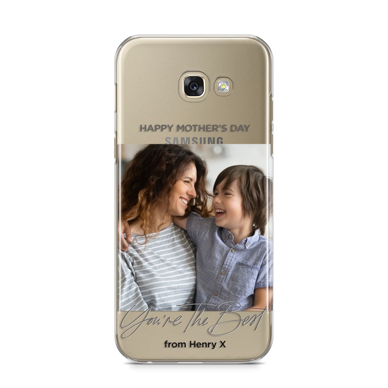 Mothers Day Photo with Name Samsung Galaxy A5 2017 Case on gold phone