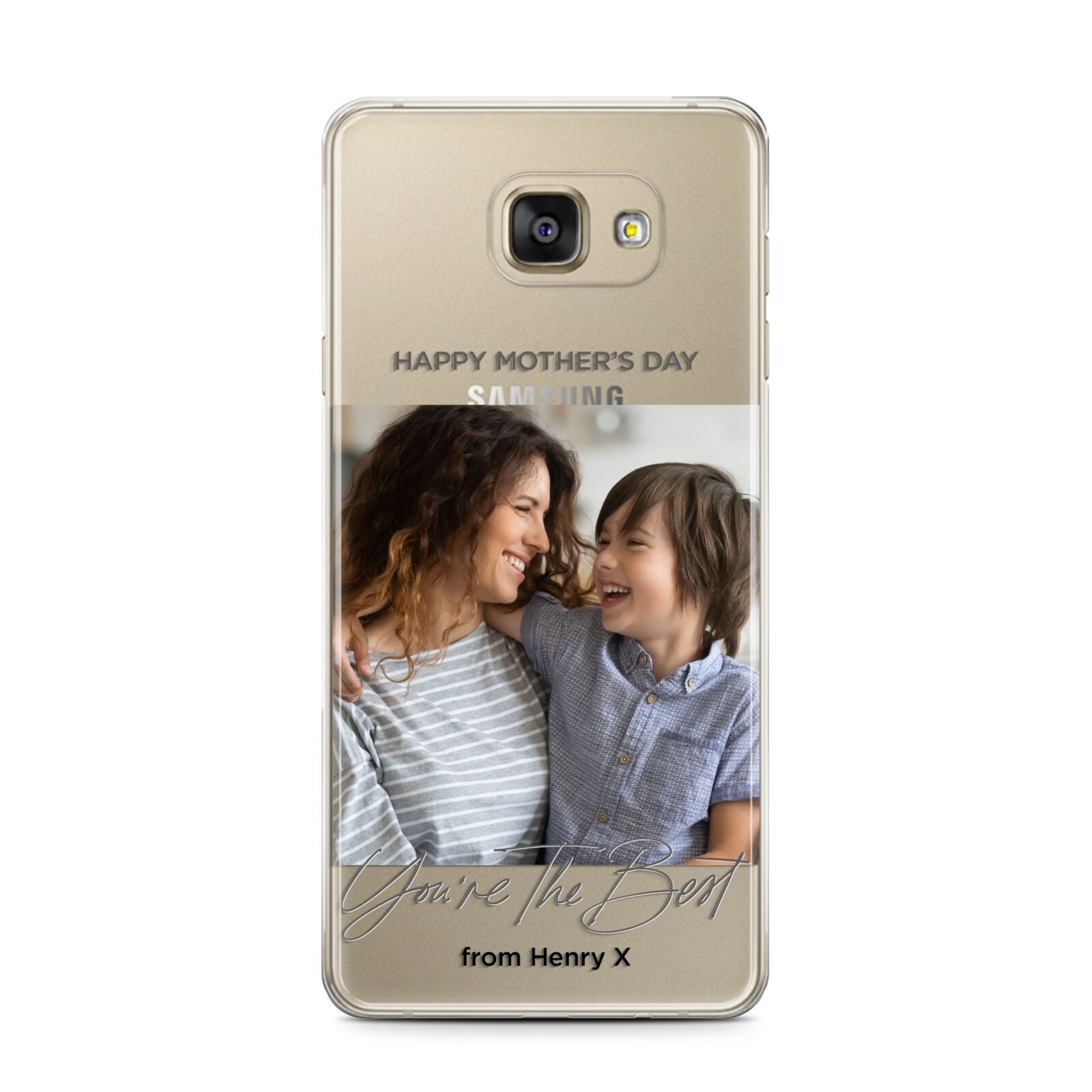 Mothers Day Photo with Name Samsung Galaxy A7 2016 Case on gold phone