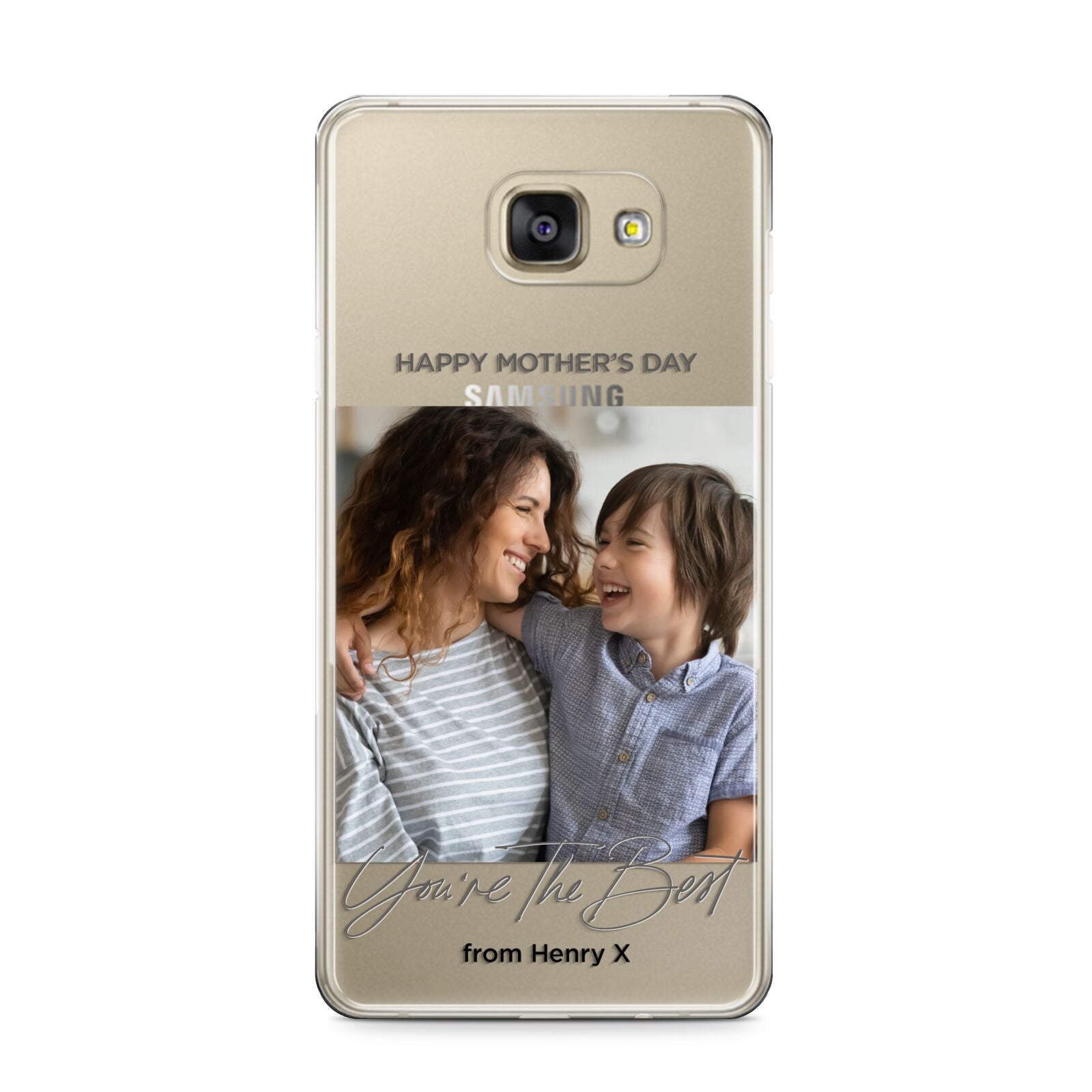 Mothers Day Photo with Name Samsung Galaxy A9 2016 Case on gold phone