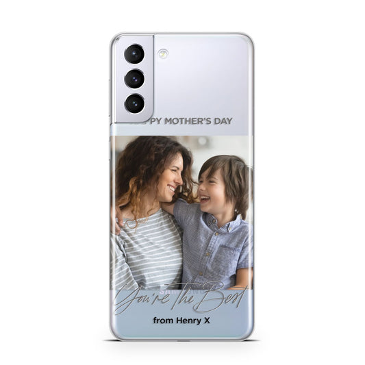 Mothers Day Photo with Name Samsung S21 Plus Phone Case