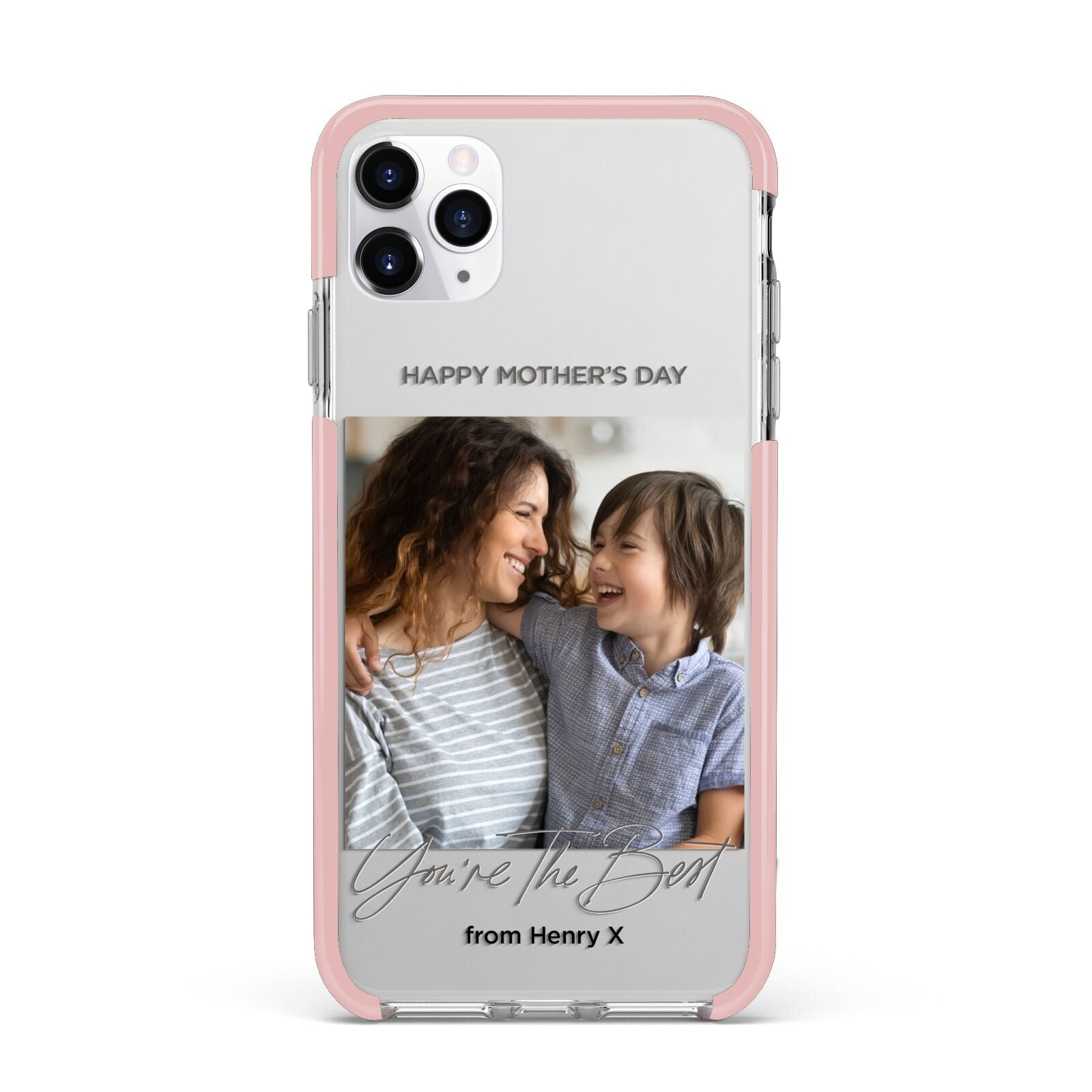 Mothers Day Photo with Name iPhone 11 Pro Max Impact Pink Edge Case