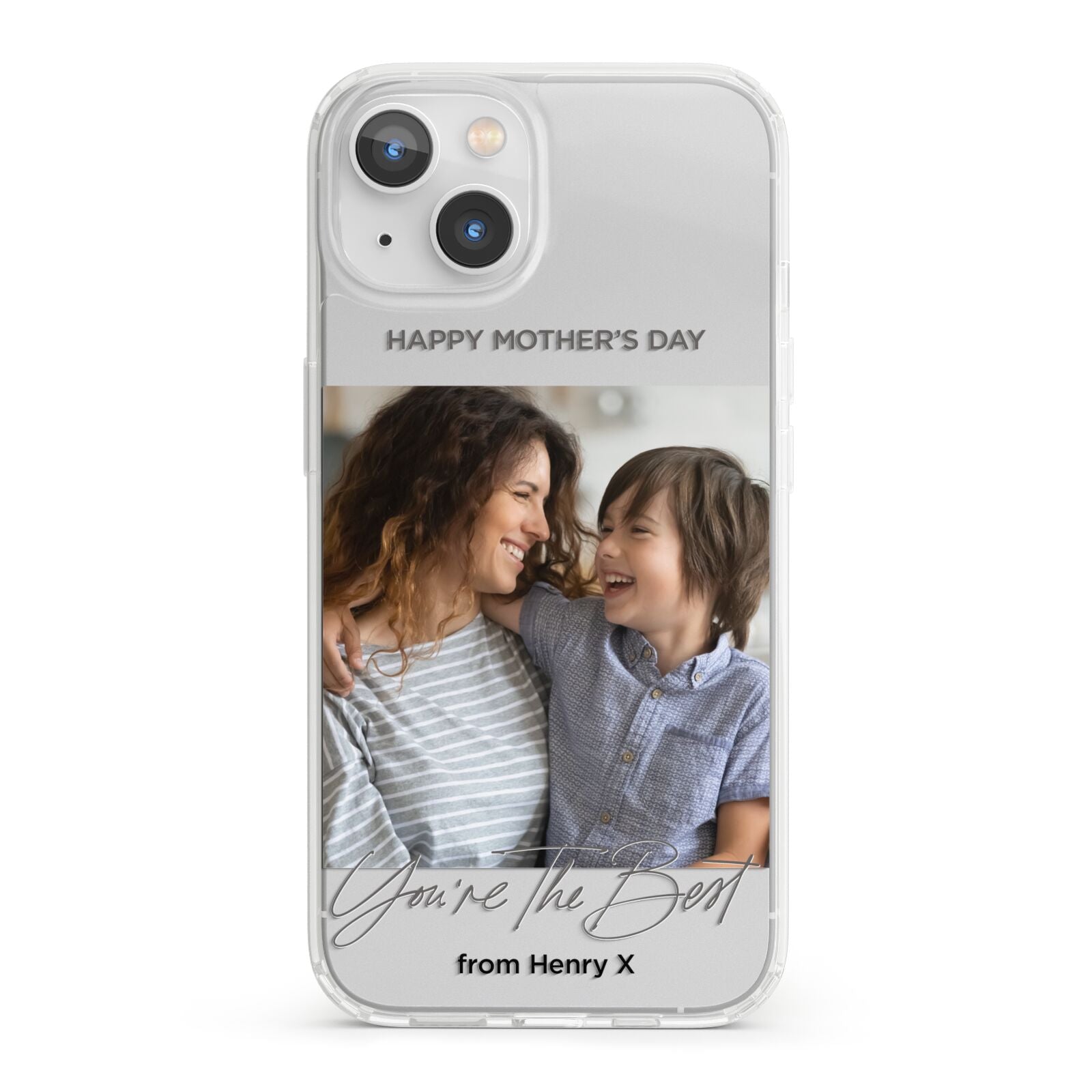 Mothers Day Photo with Name iPhone 13 Clear Bumper Case