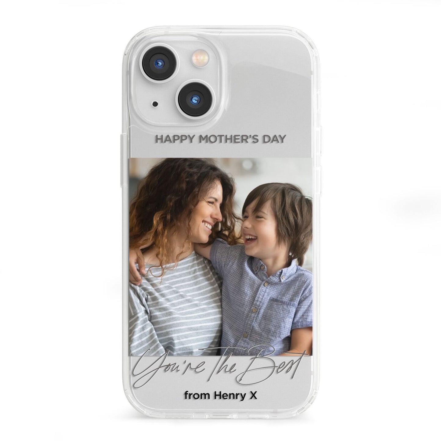 Mothers Day Photo with Name iPhone 13 Mini Clear Bumper Case