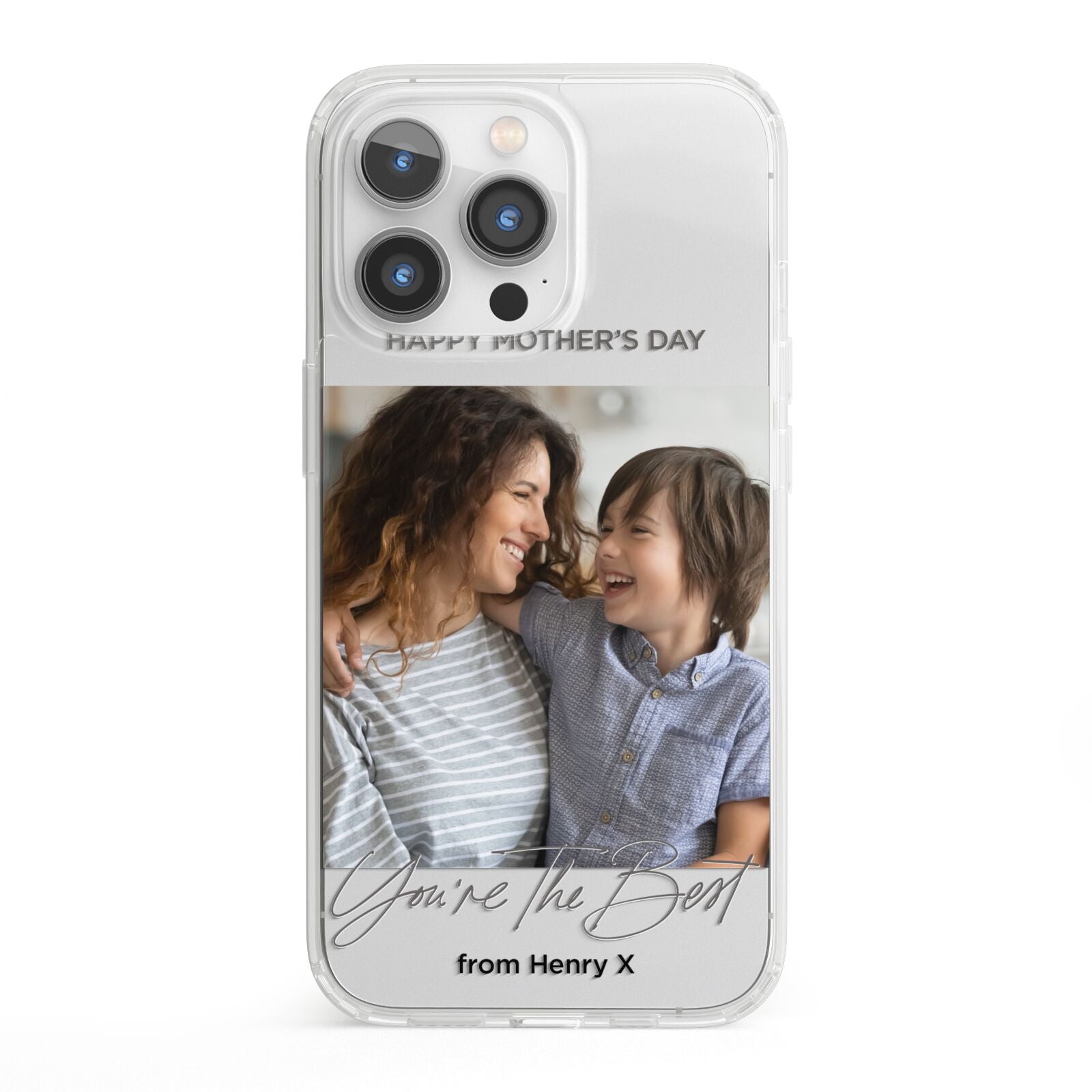 Mothers Day Photo with Name iPhone 13 Pro Clear Bumper Case